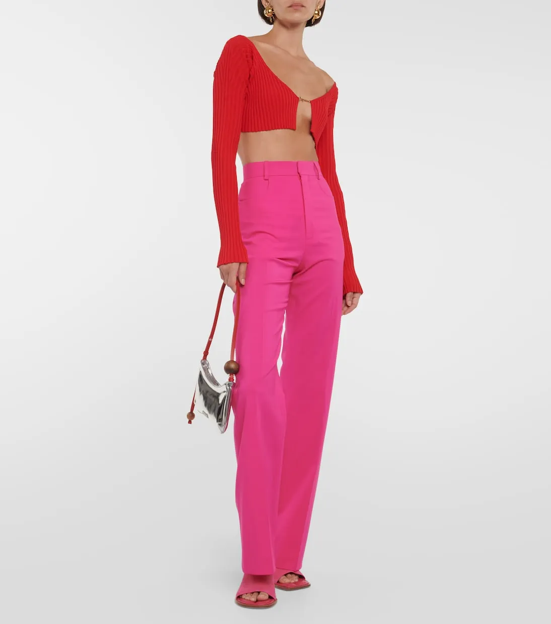 Cropped cardigan la maille pralù Jacquemus, red