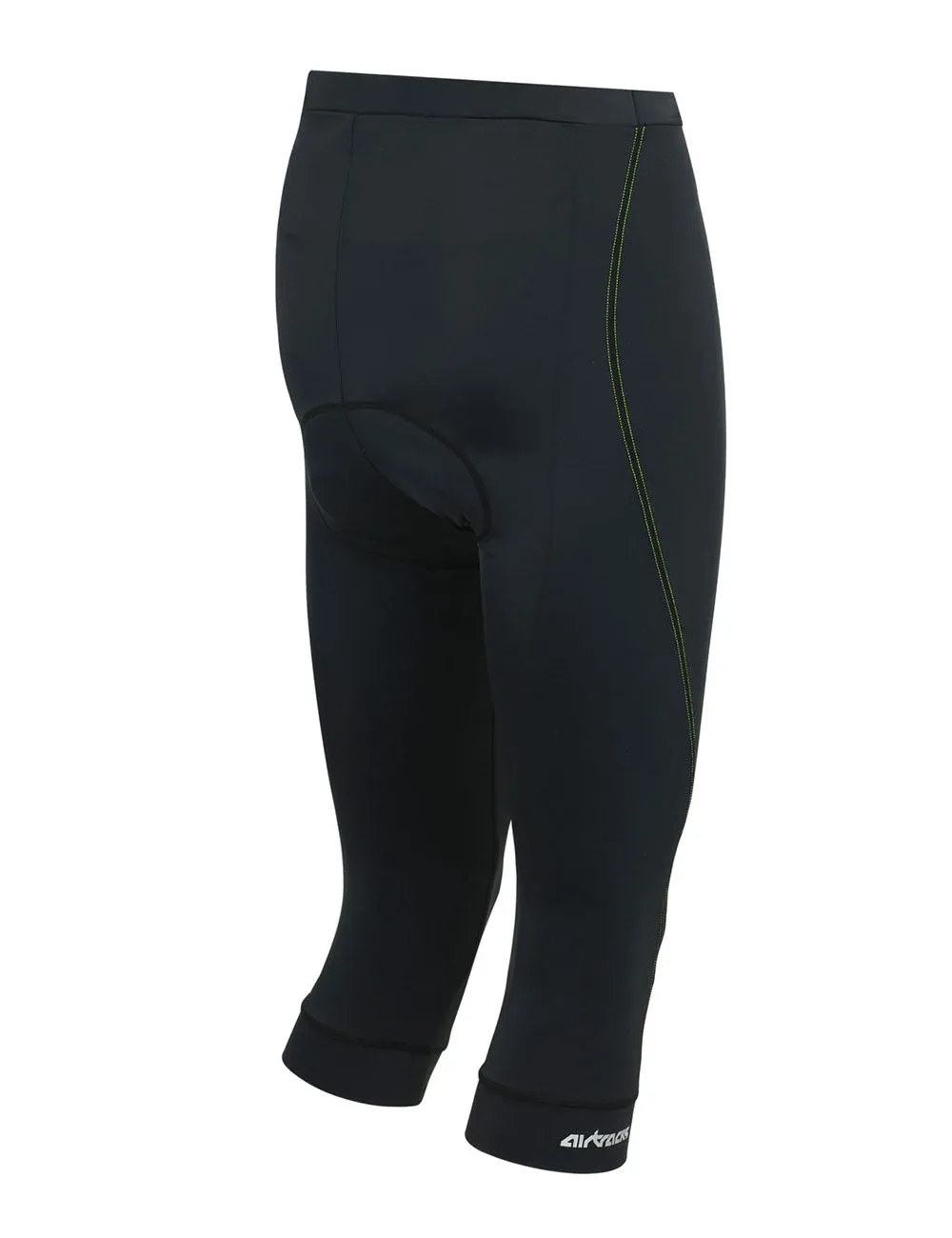 Damen Fahrradhose 3-4 Lang Comfort Line Schwarz-Neon