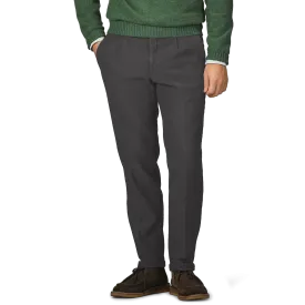 Dark Grey Cotton Twill BG21 Pleated Trousers