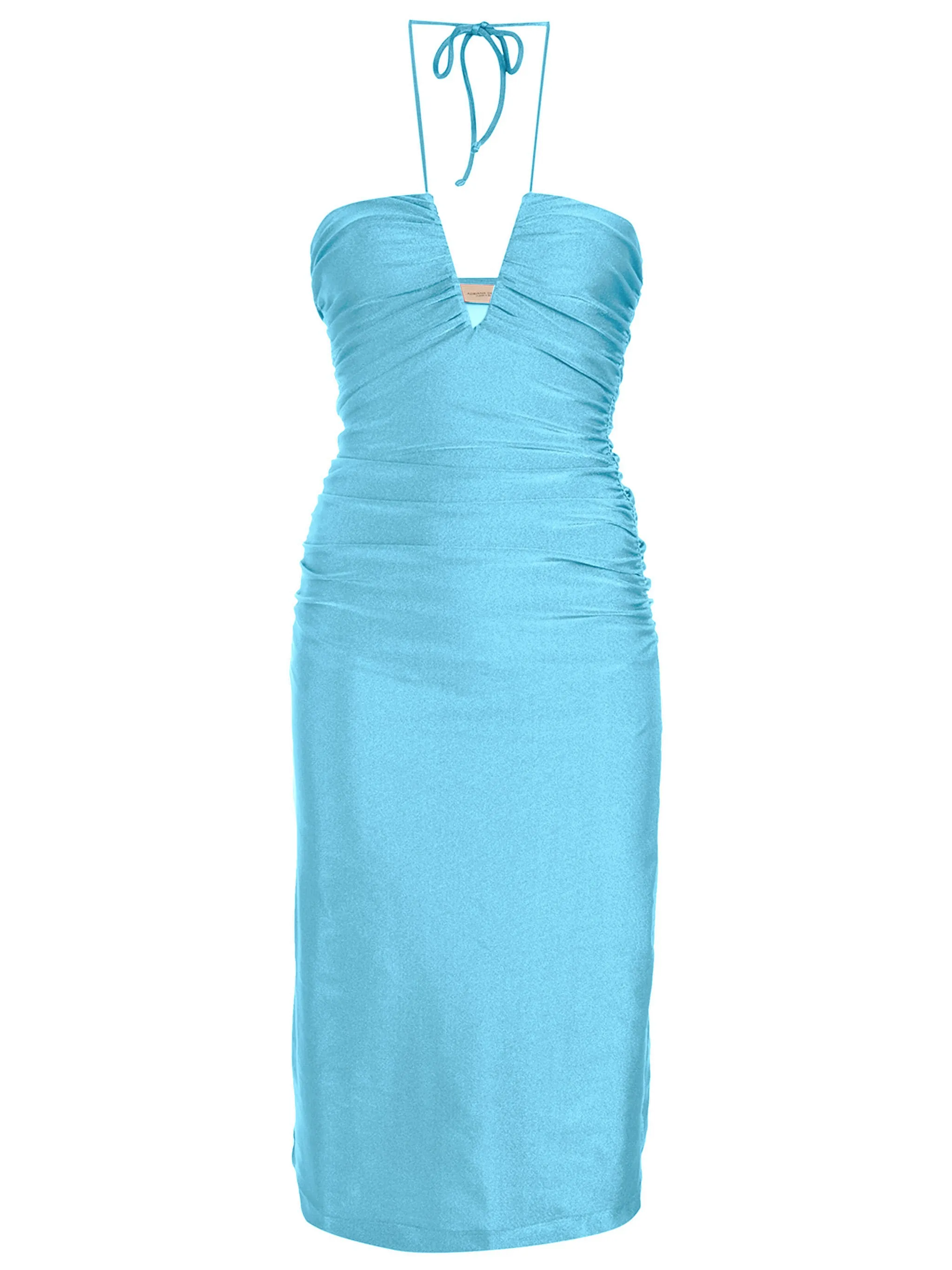 Deco Solid Frilled Midi Dress