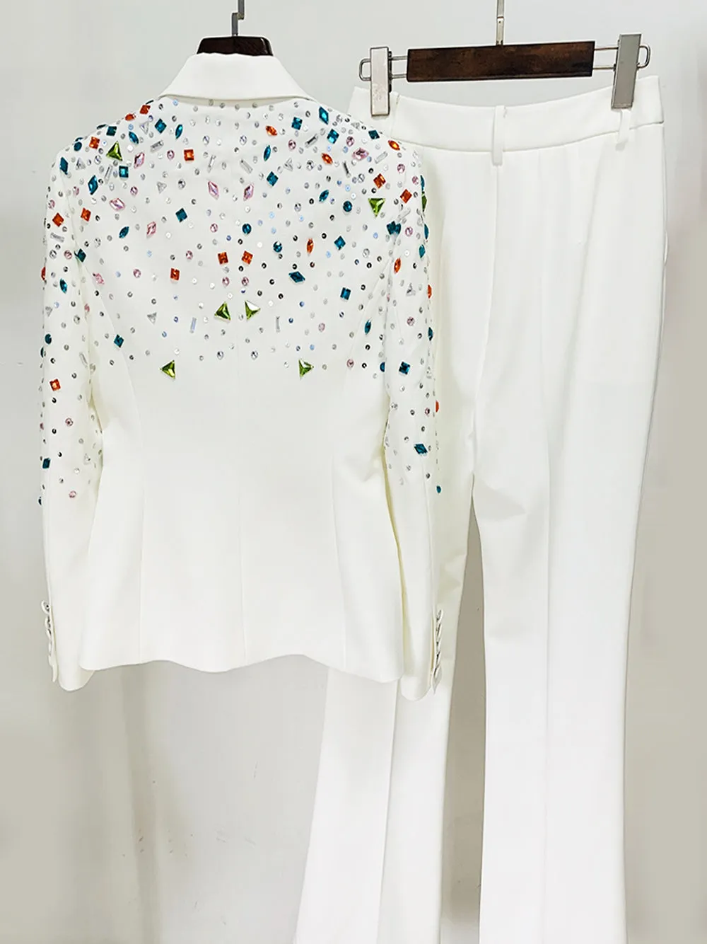 DIAMATE Blazer & Pants Set in White