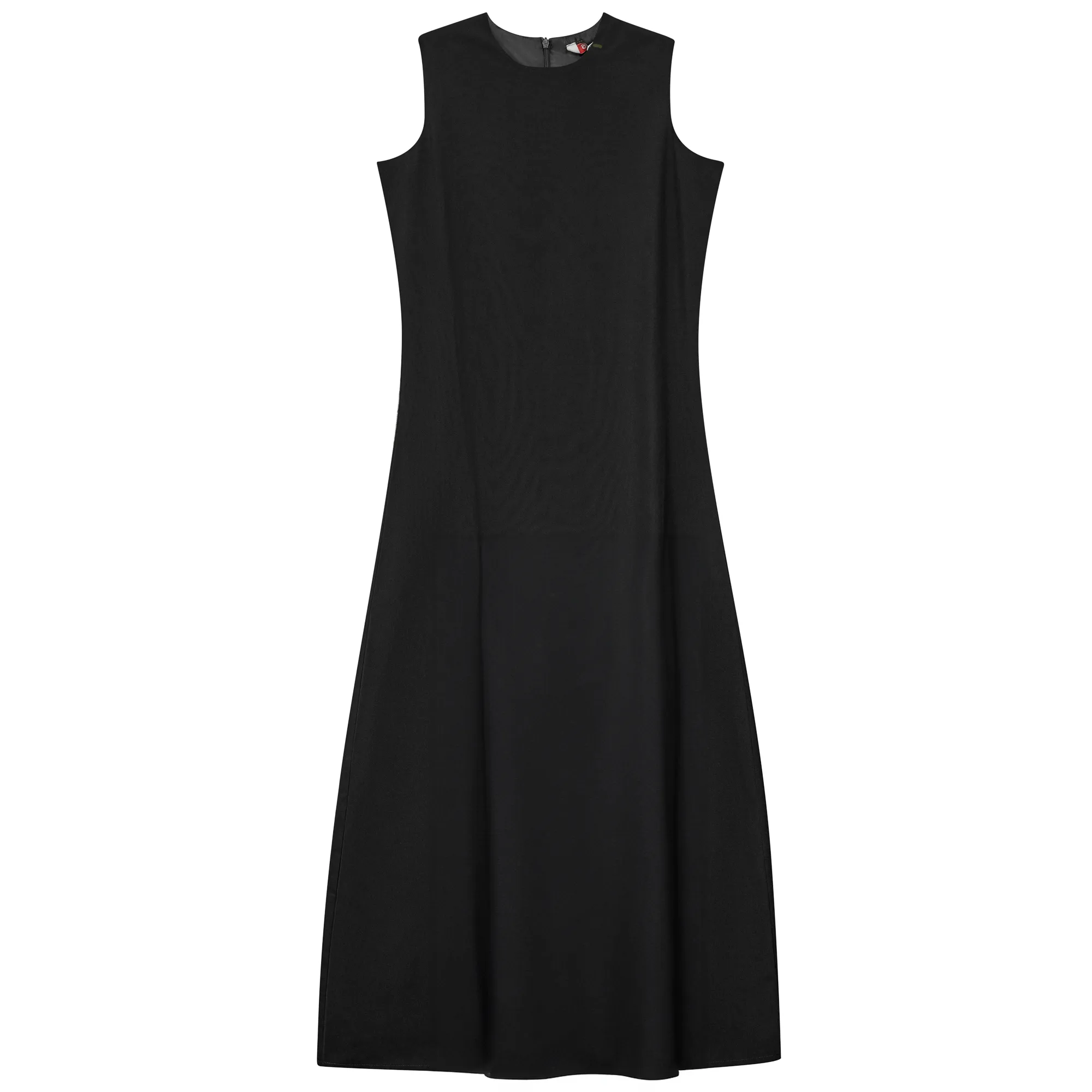 dress midi sleeveless v neck suede - black
