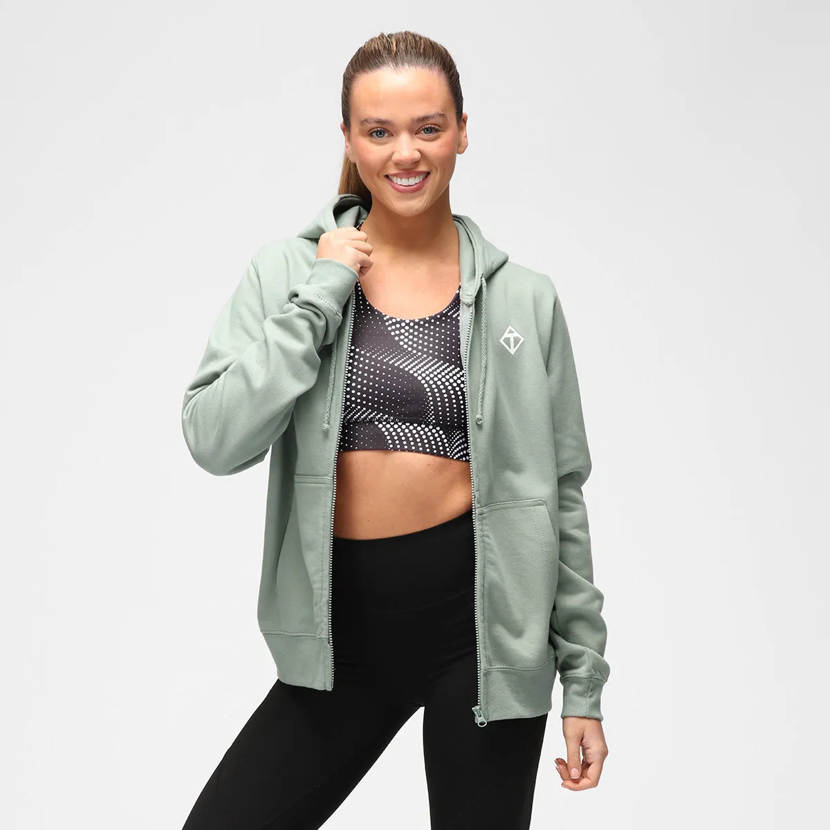 Dusky Green Diamond Ladies Zoodie