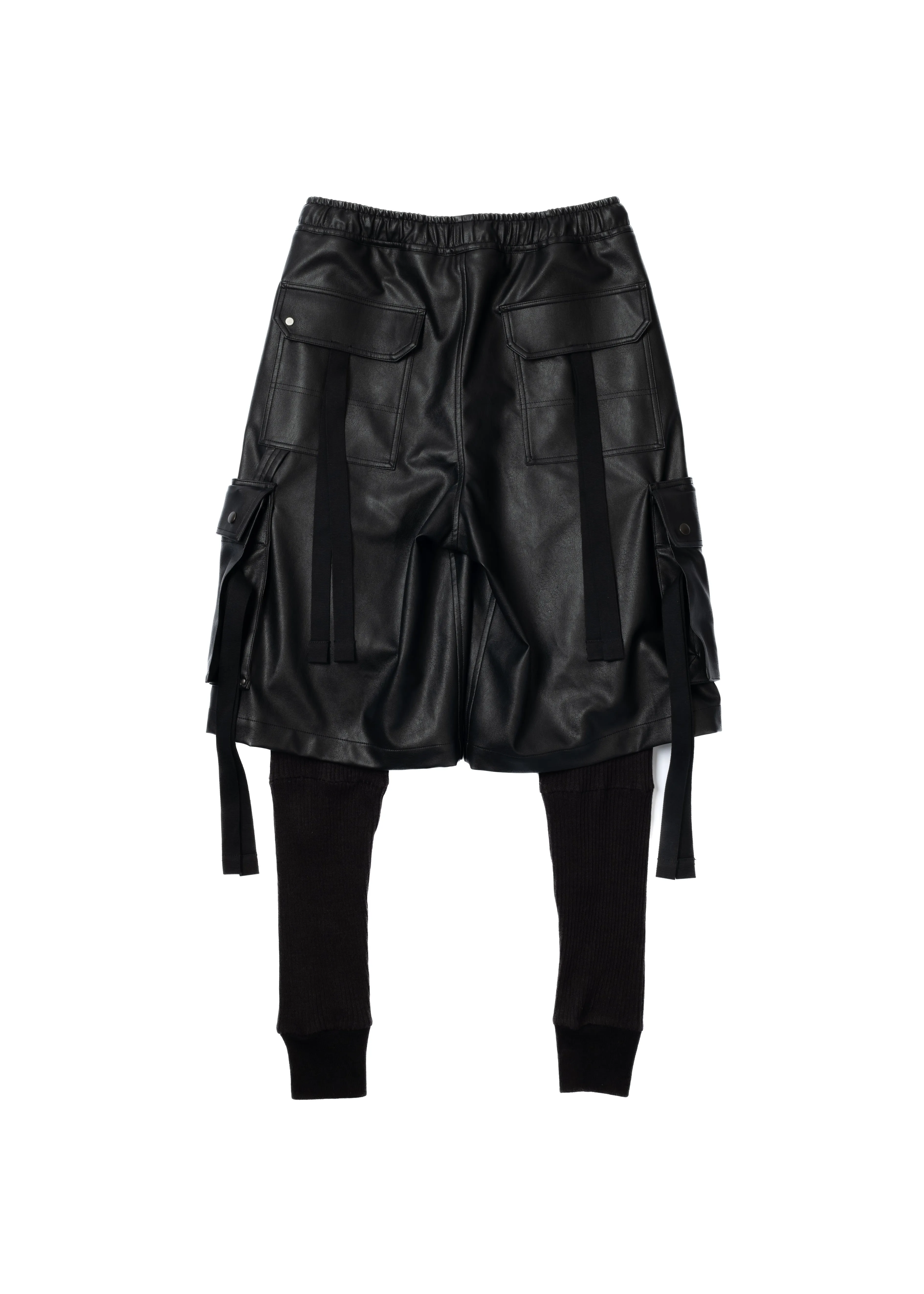 FAUX LEATER LAYERED PANTS