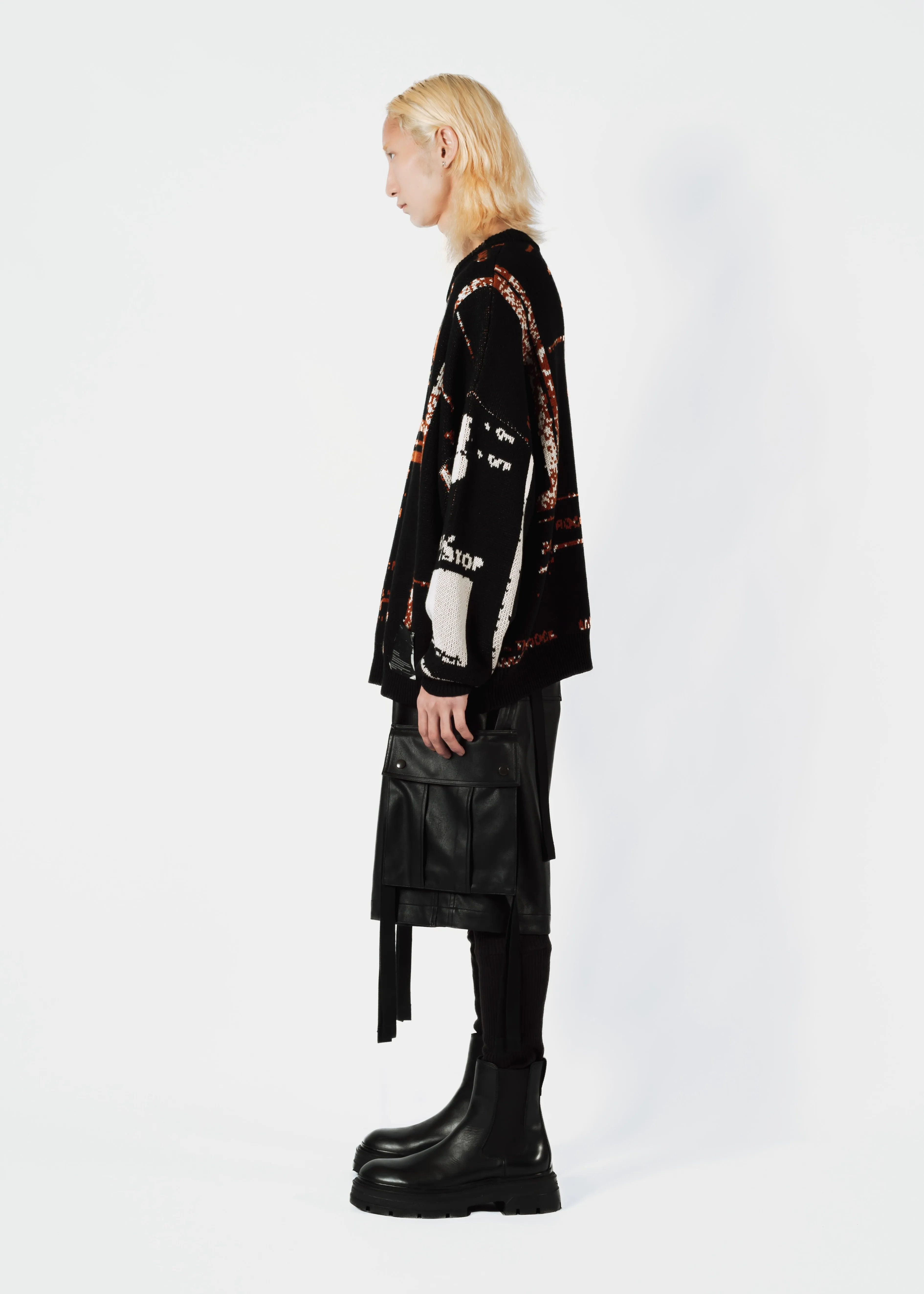 FAUX LEATER LAYERED PANTS