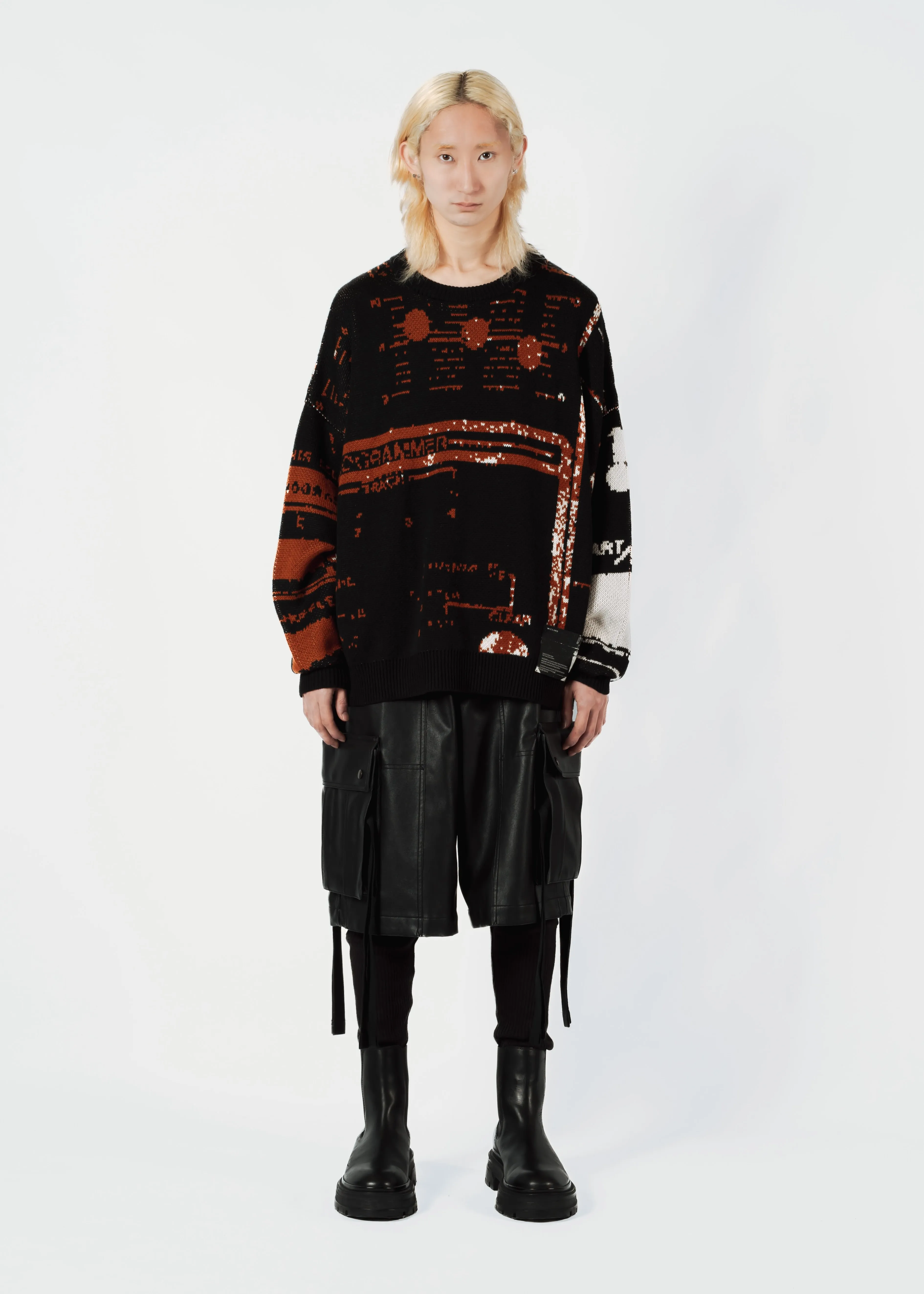 FAUX LEATER LAYERED PANTS