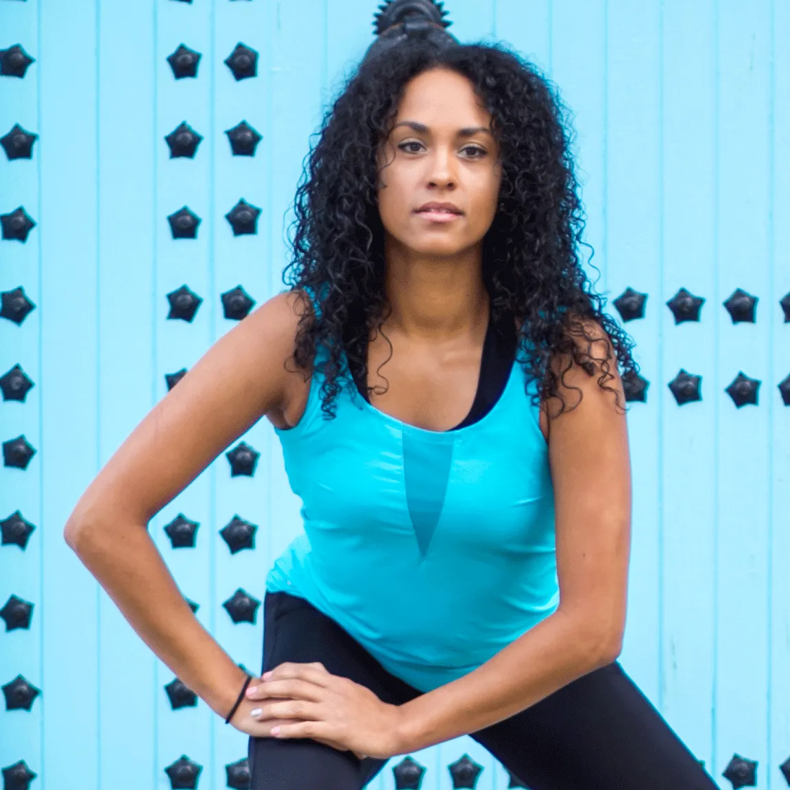 Final Sale Turquoise Windows Activewear Tank