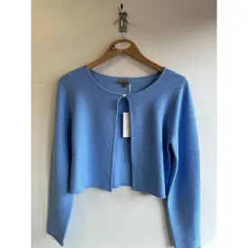 First Avenue M Blue Ribbed Shrug Cardigan - 2611
