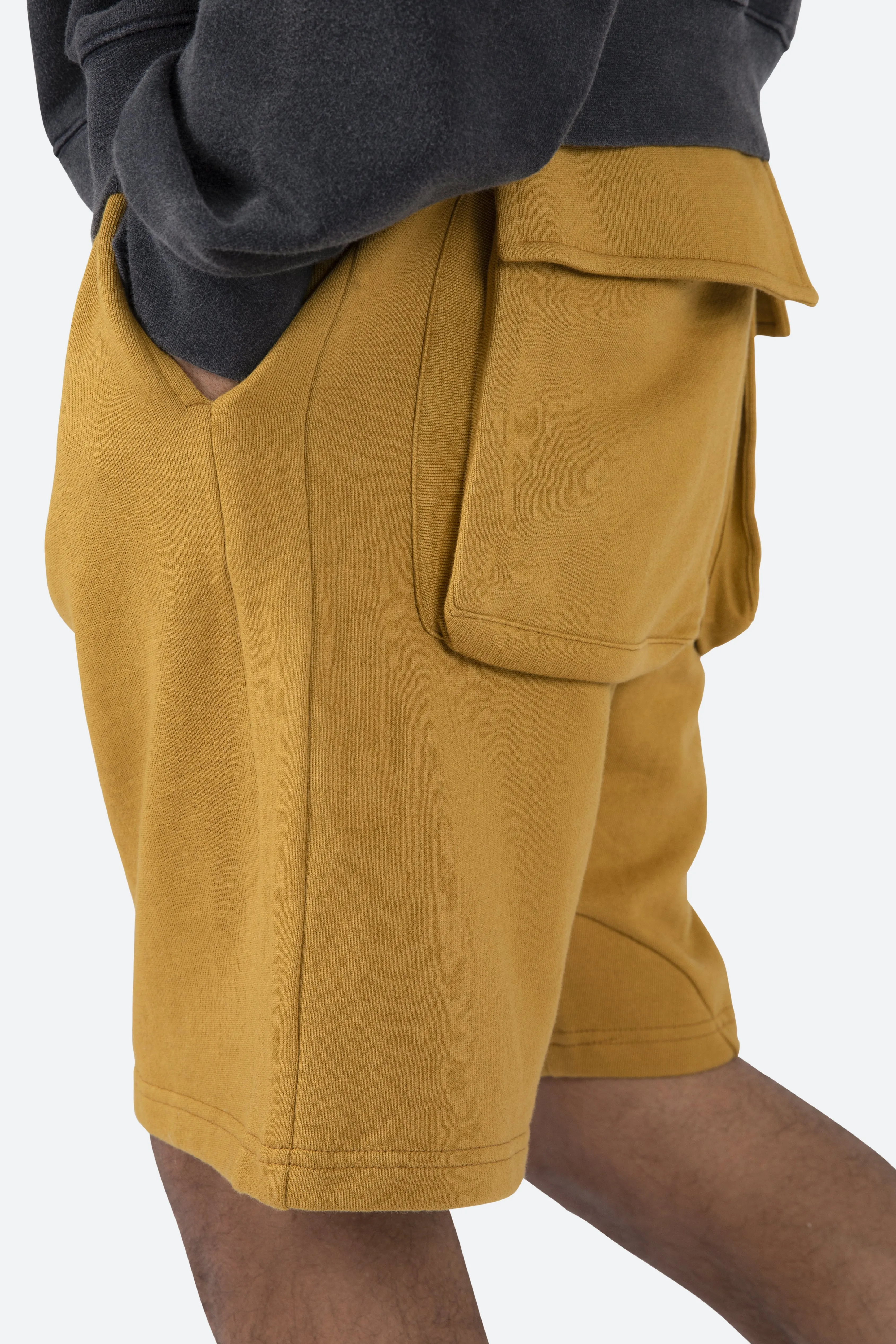 Flap Pocket Sweatshorts - Mustard