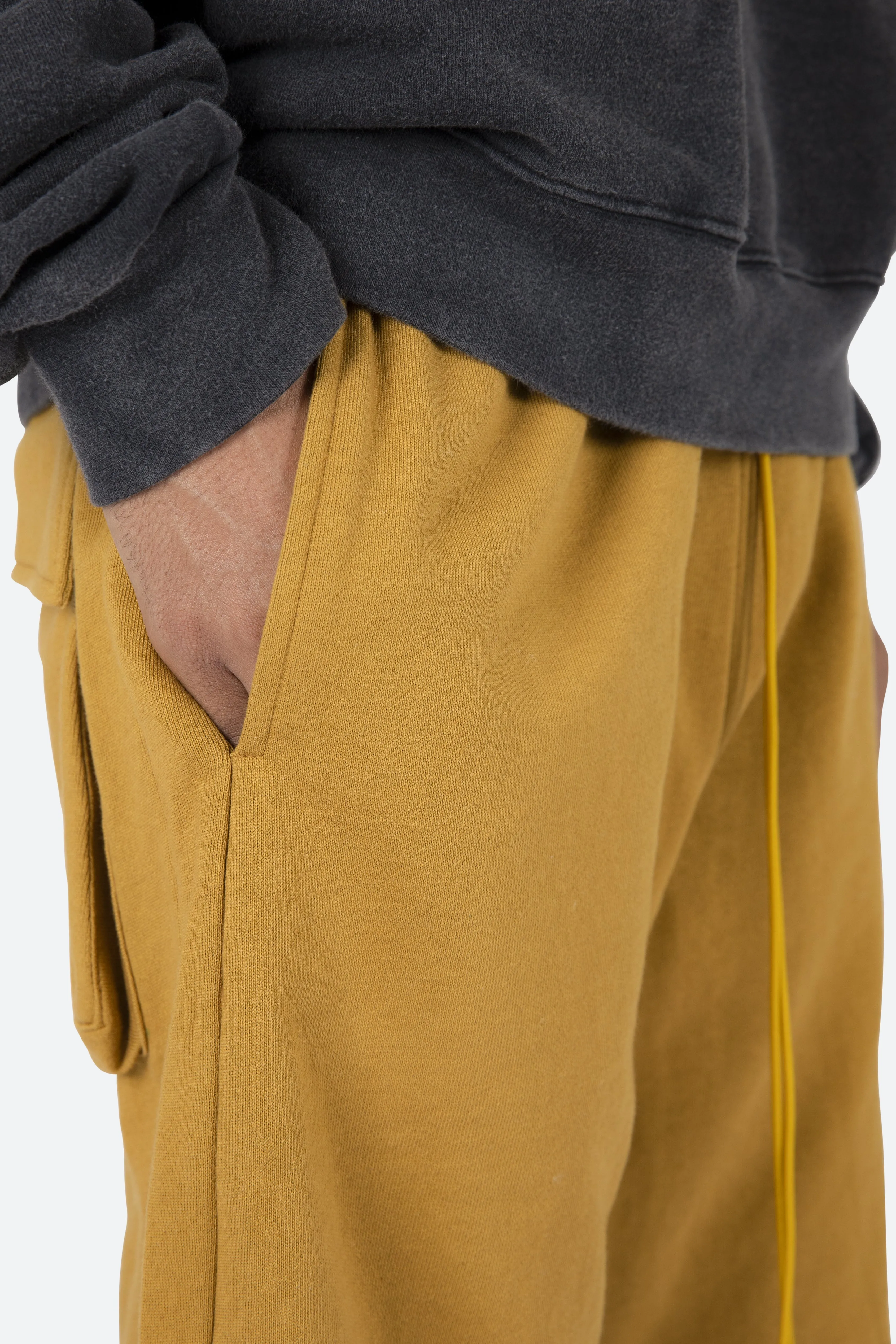 Flap Pocket Sweatshorts - Mustard
