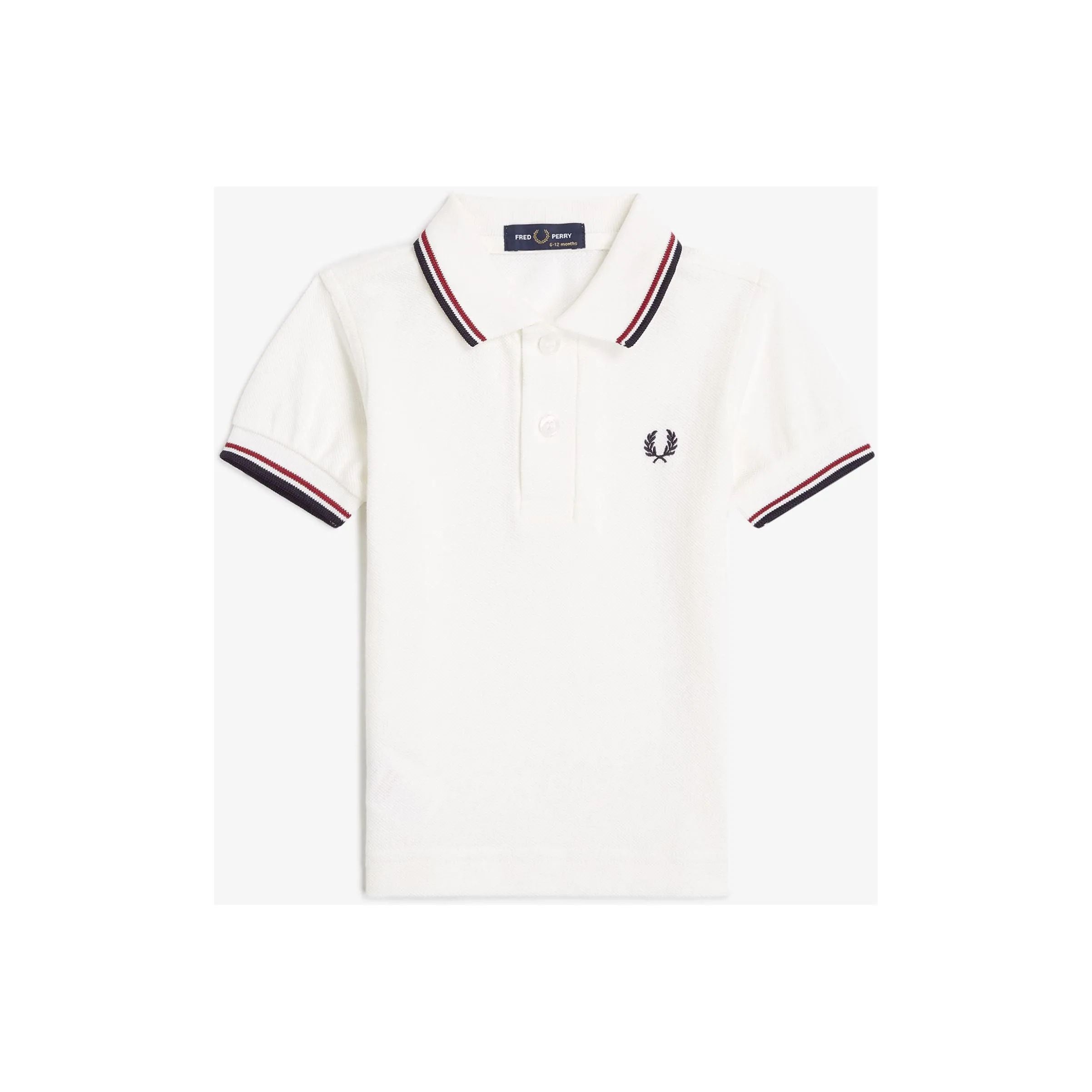 Fred Perry - SY1225 Kids “My First Fred Perry” Snow White Twin Tipped - Polo Shir