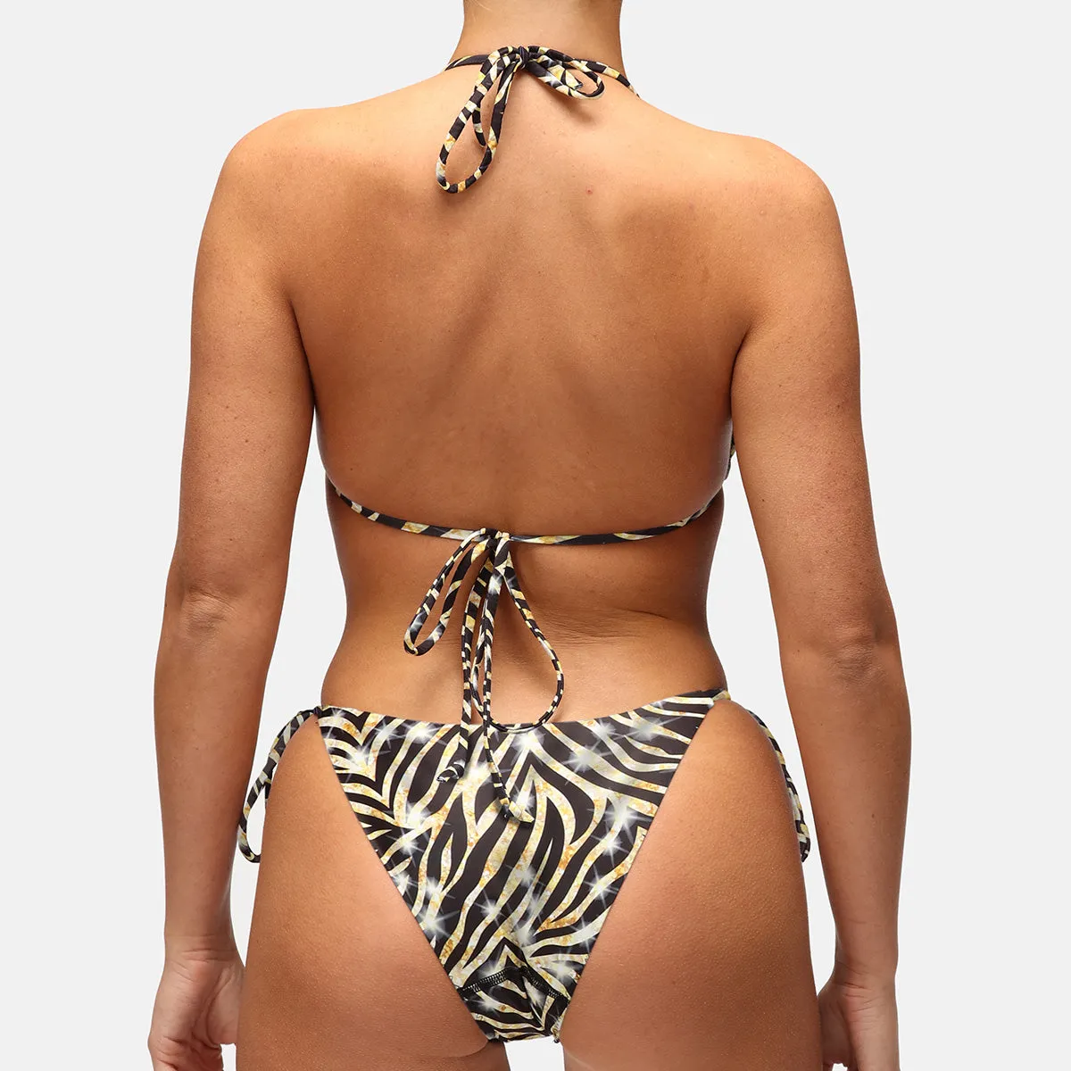 Gilded Tiger Tie Side Tikini Bottoms