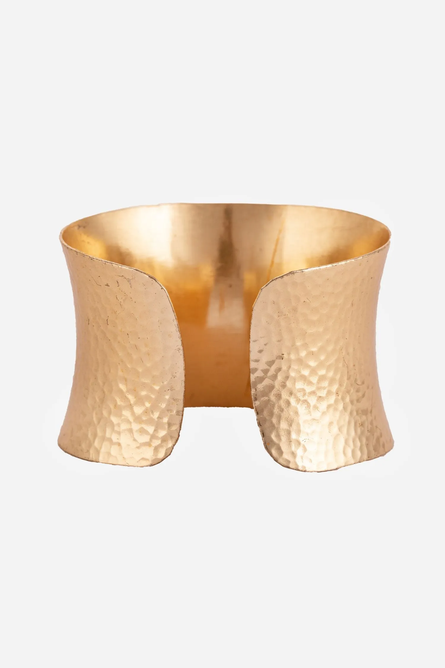 Golden Plain Broad Cuff Bracelet