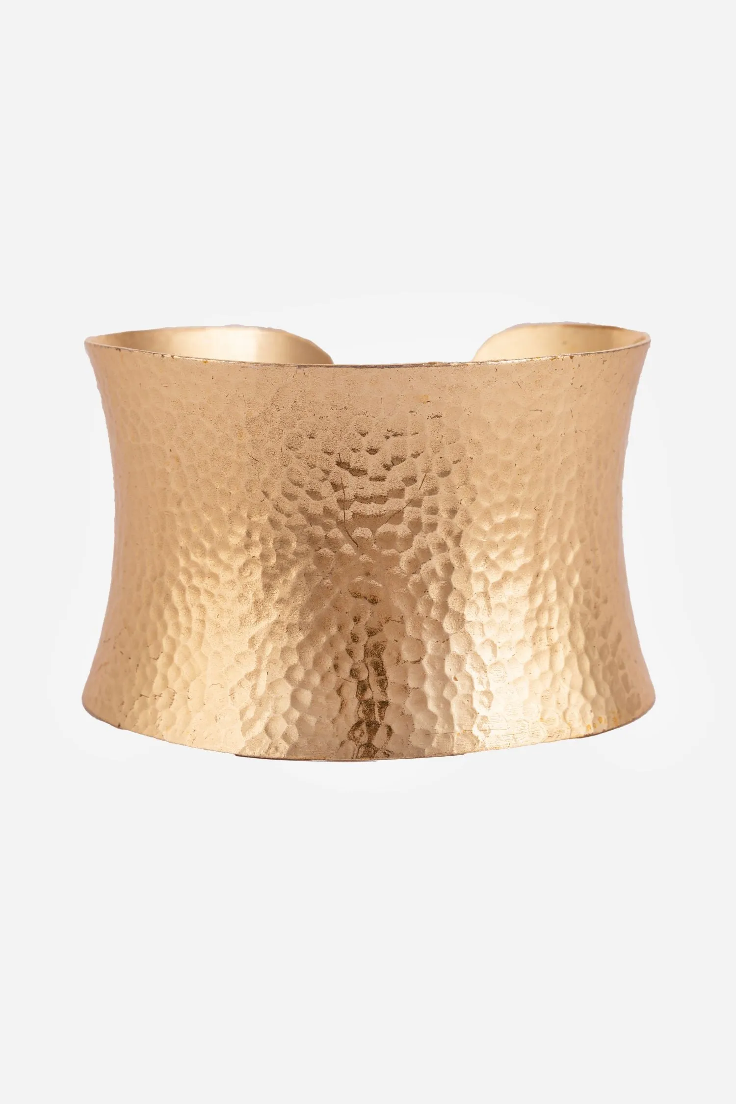 Golden Plain Broad Cuff Bracelet