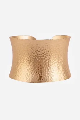 Golden Plain Broad Cuff Bracelet
