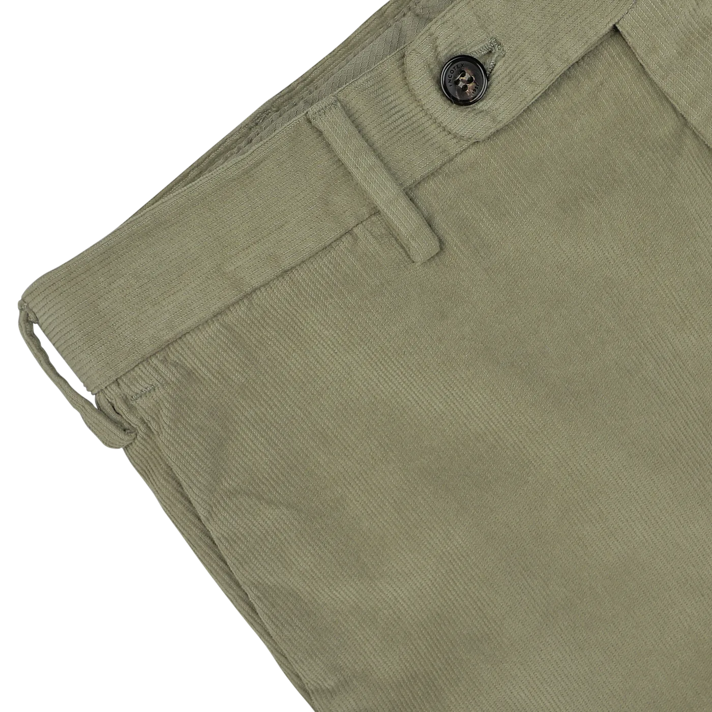 Green Cotton Corduroy High Comfort Chinos