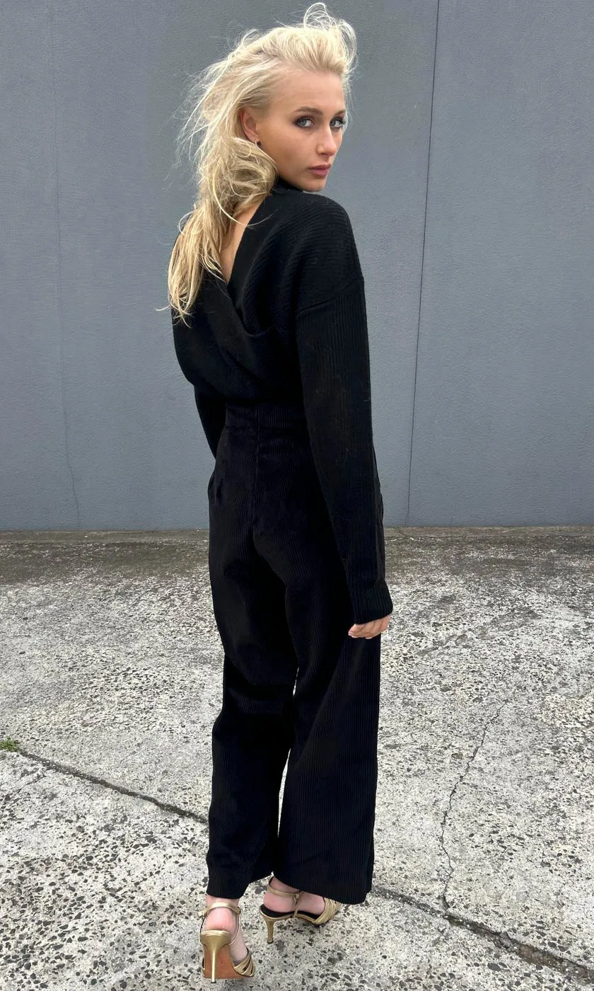 HOSS Manhattan Cord  Trouser - Black