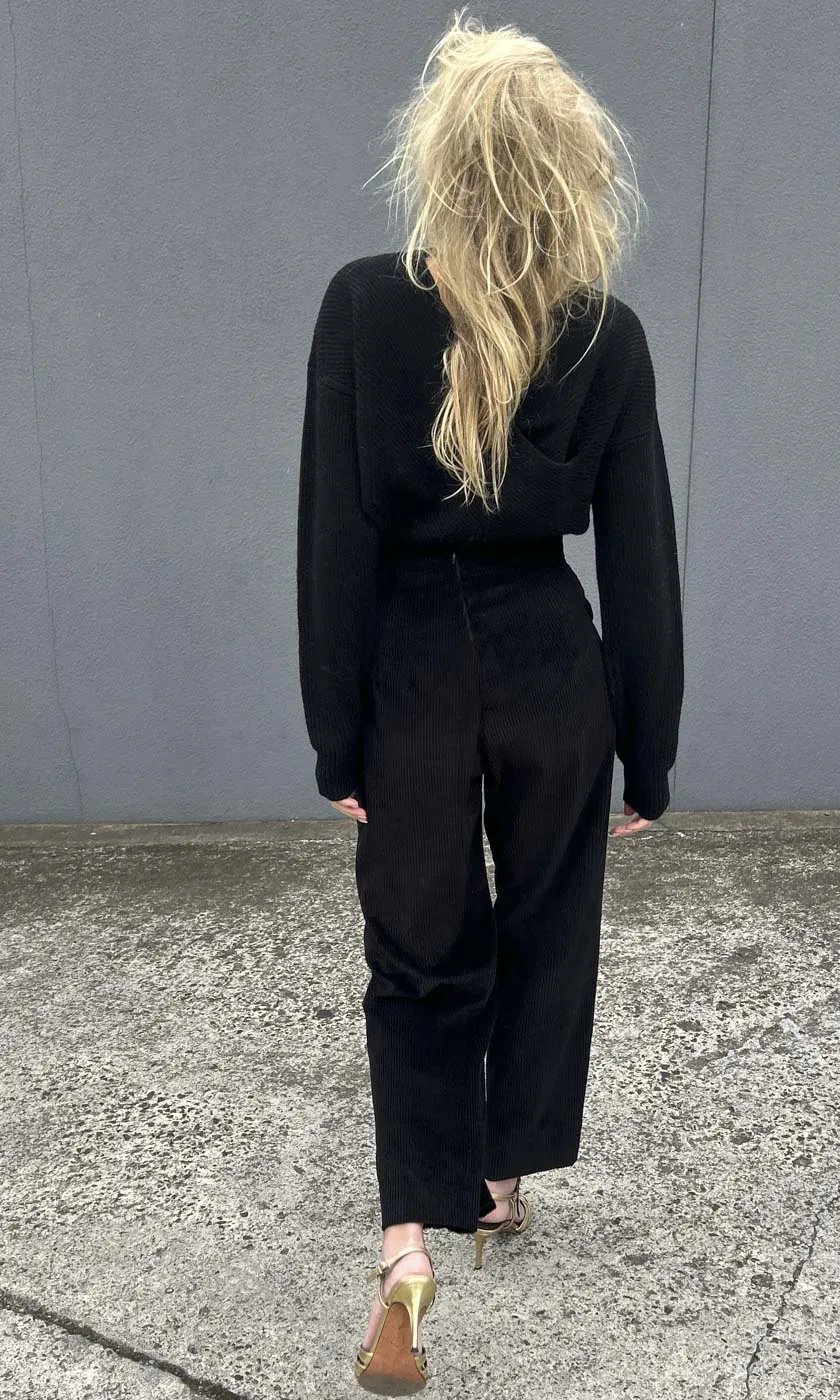 HOSS Manhattan Cord  Trouser - Black