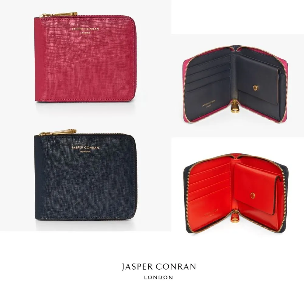 Jasper Conran Astrid Crosshatch Zip Round Small Purses