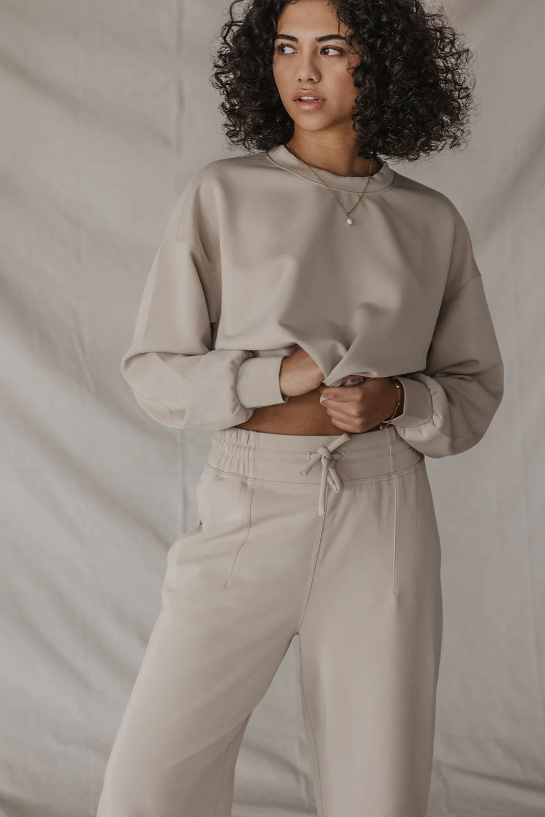 Jet-Setter Wide Leg Set Long Sleeve |Bone