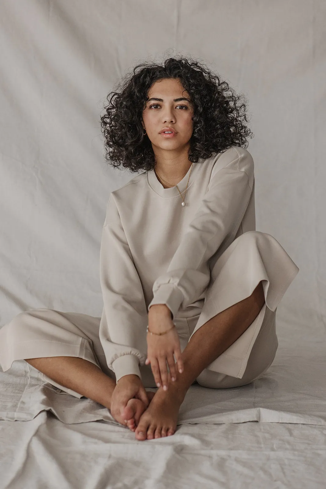 Jet-Setter Wide Leg Set Long Sleeve |Bone