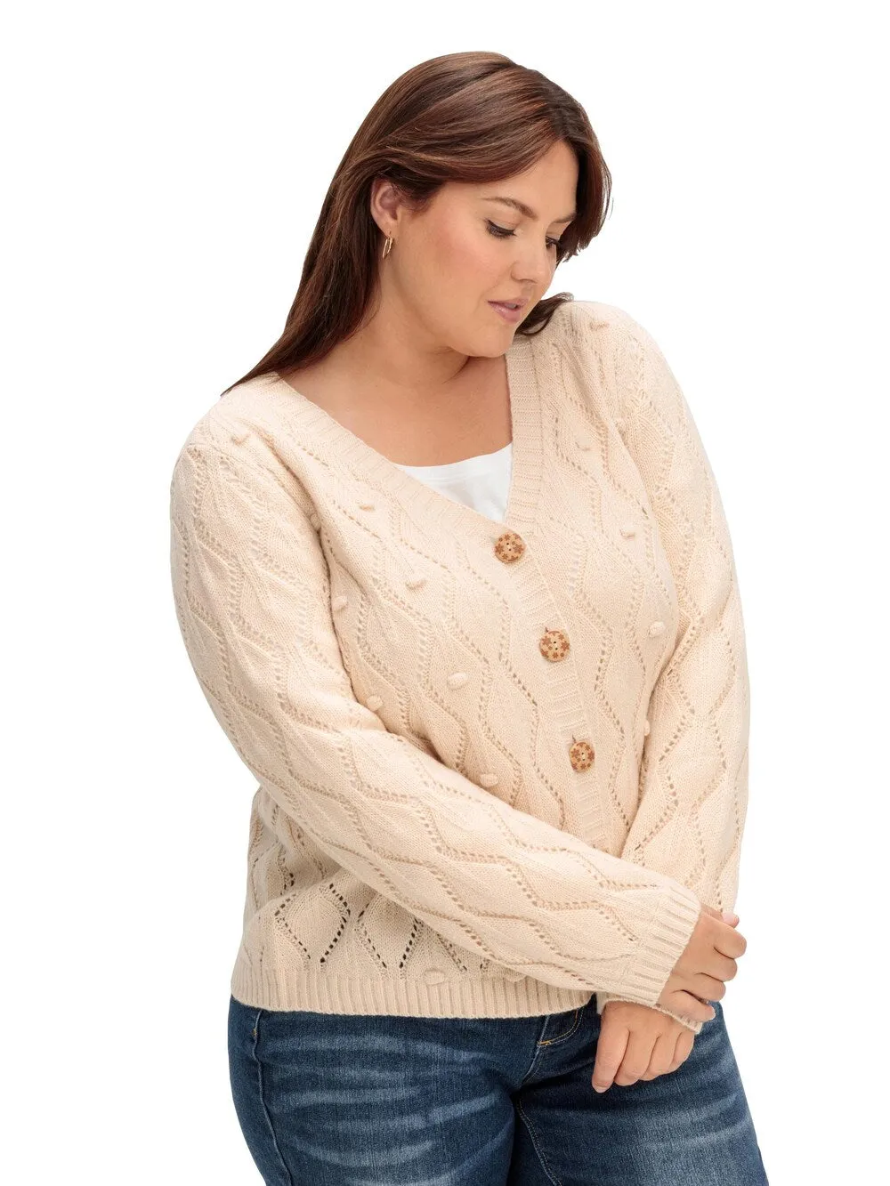 Joe Browns knitted cardigan, nude