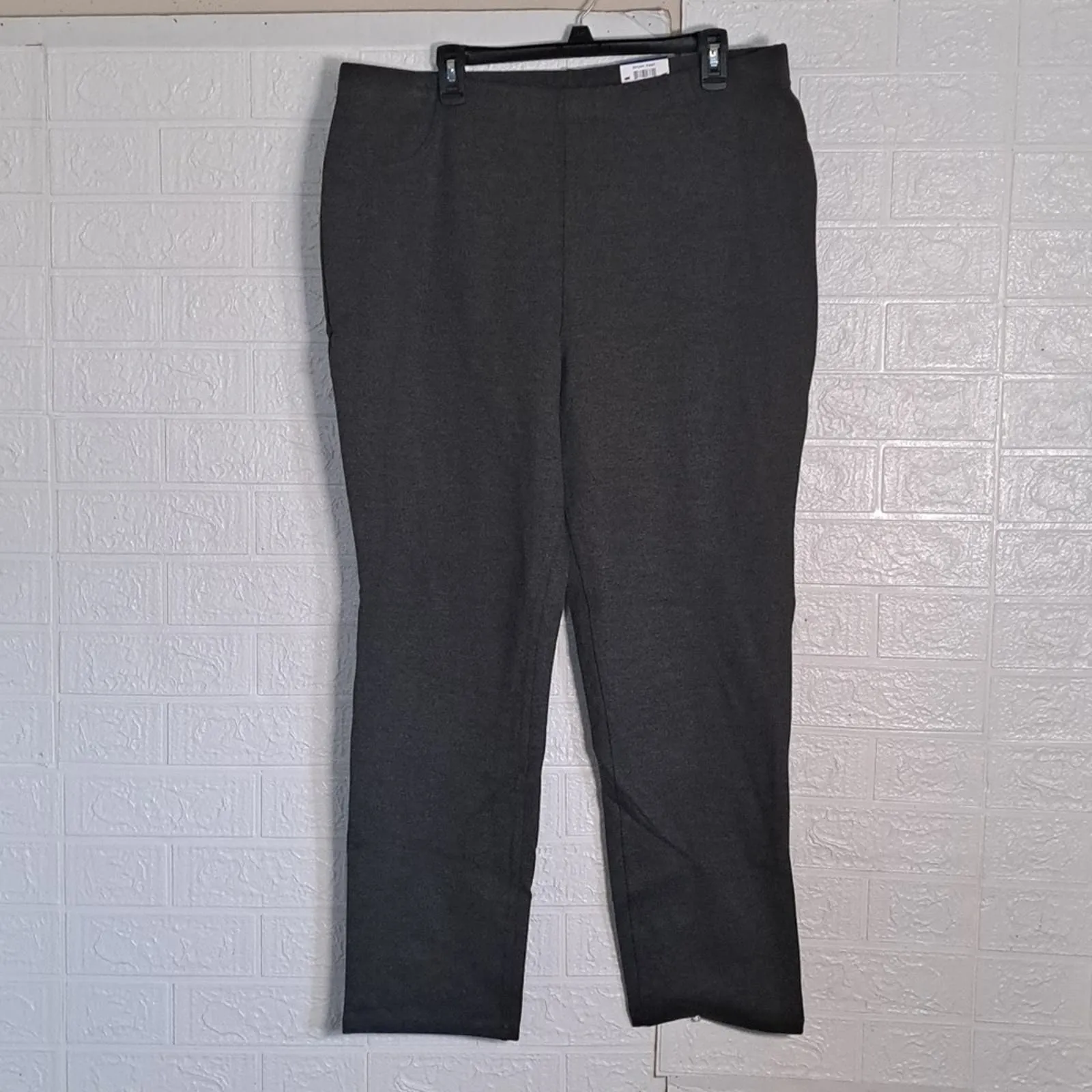 Karen Scott Sport Pull-On Comfort Pants Charcoal Heather XL