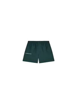 Kids Aloe Linen Shorts—bottle green