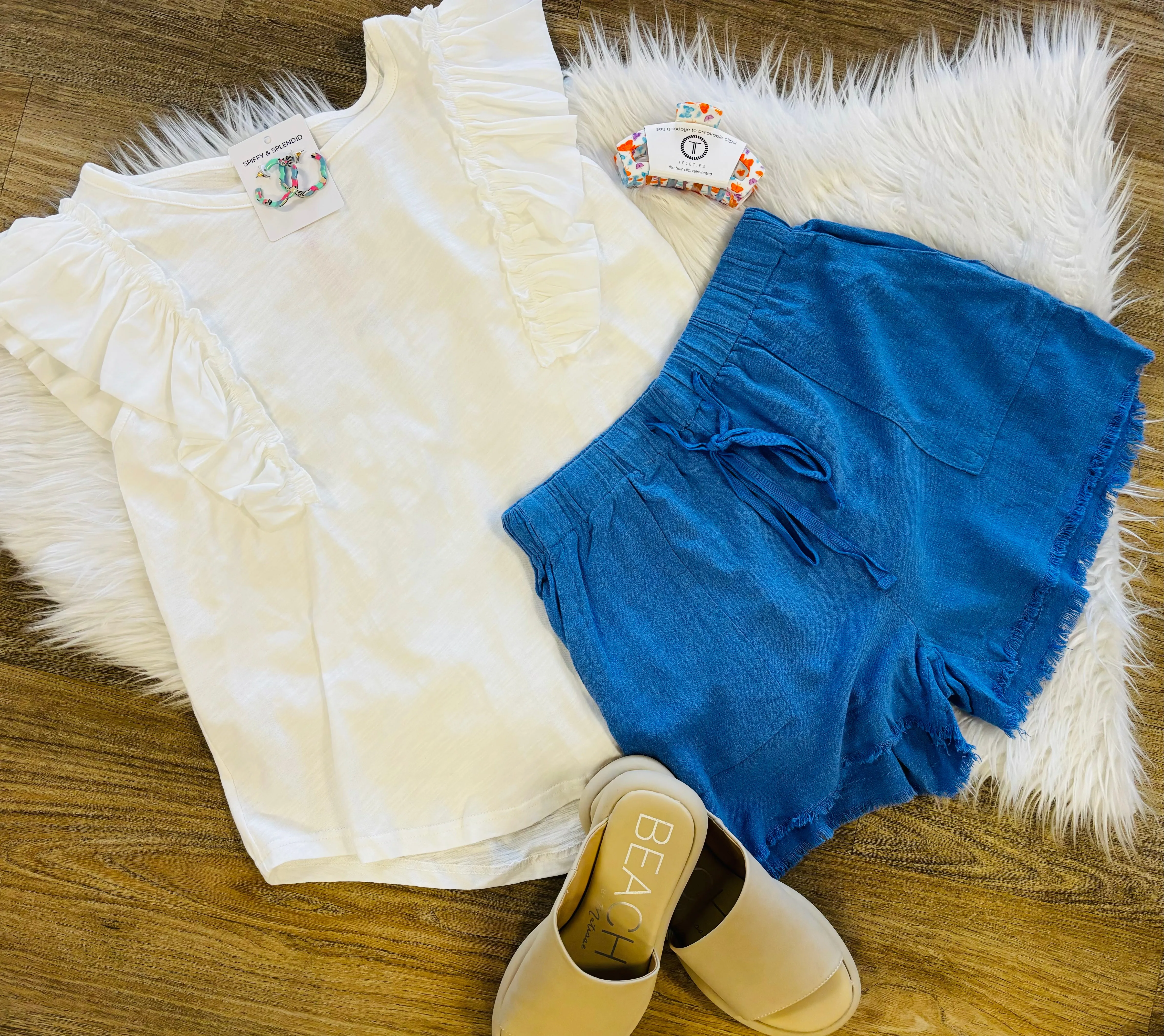 Knit Blue Shorts