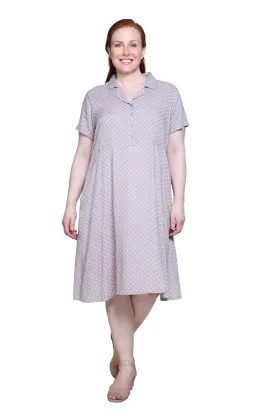 La Cera Plus Size Rayon Print Shirt Dress