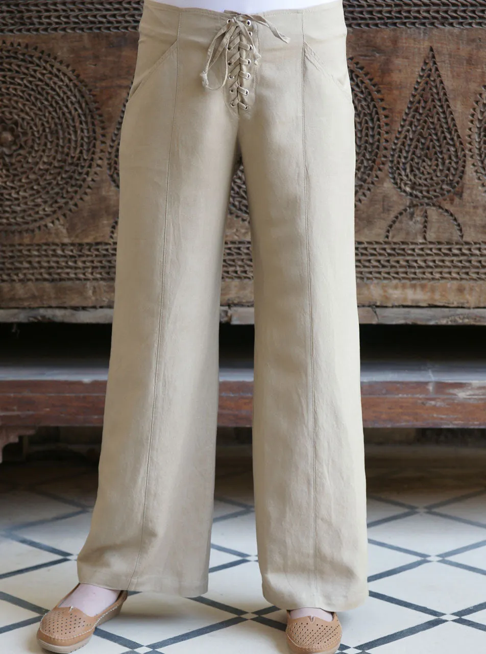 Lace Up Linen Trousers