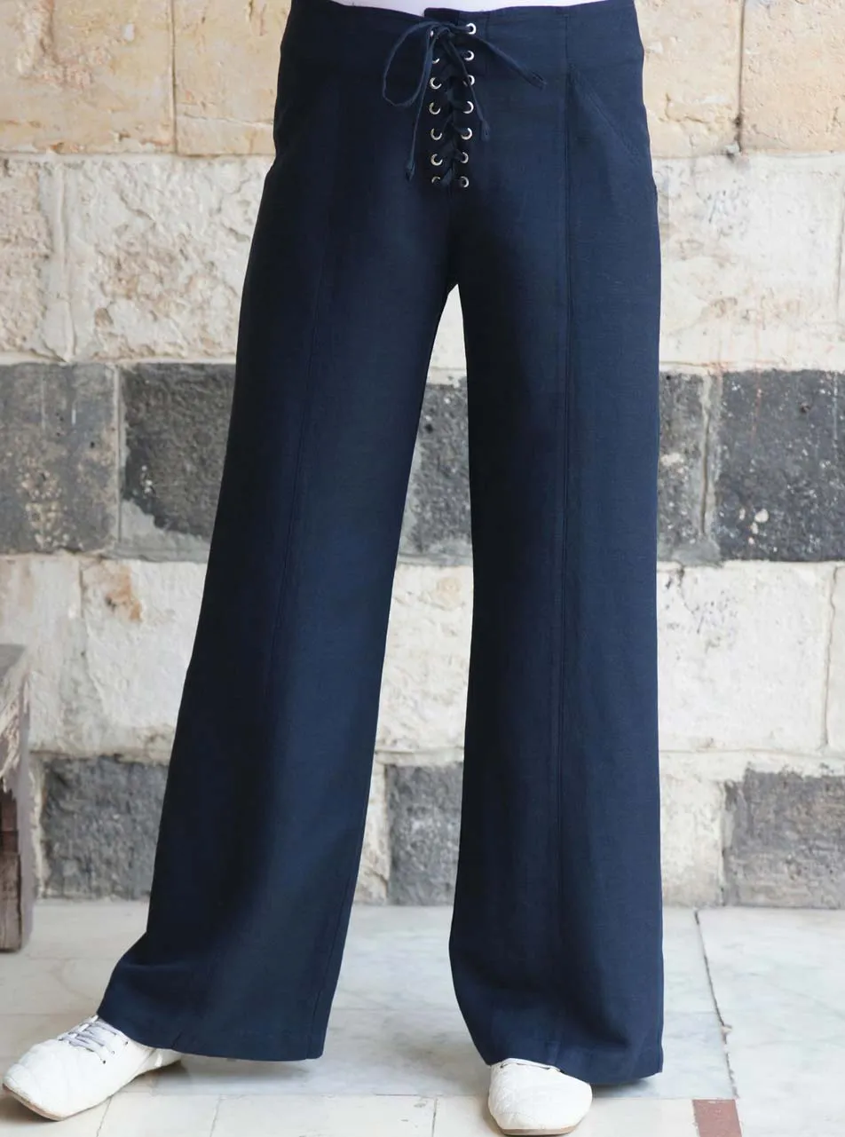 Lace Up Linen Trousers