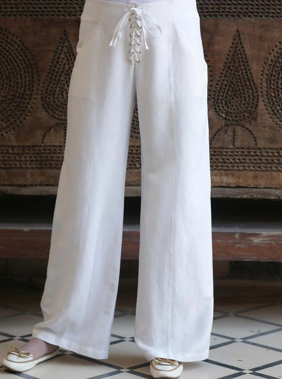 Lace Up Linen Trousers