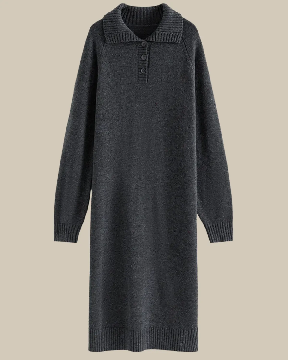 Lena Speckled Knit Polo Midi Dress