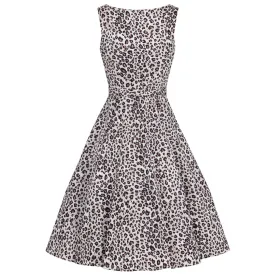 Leopard Print Vintage 50s Audrey Swing Dress