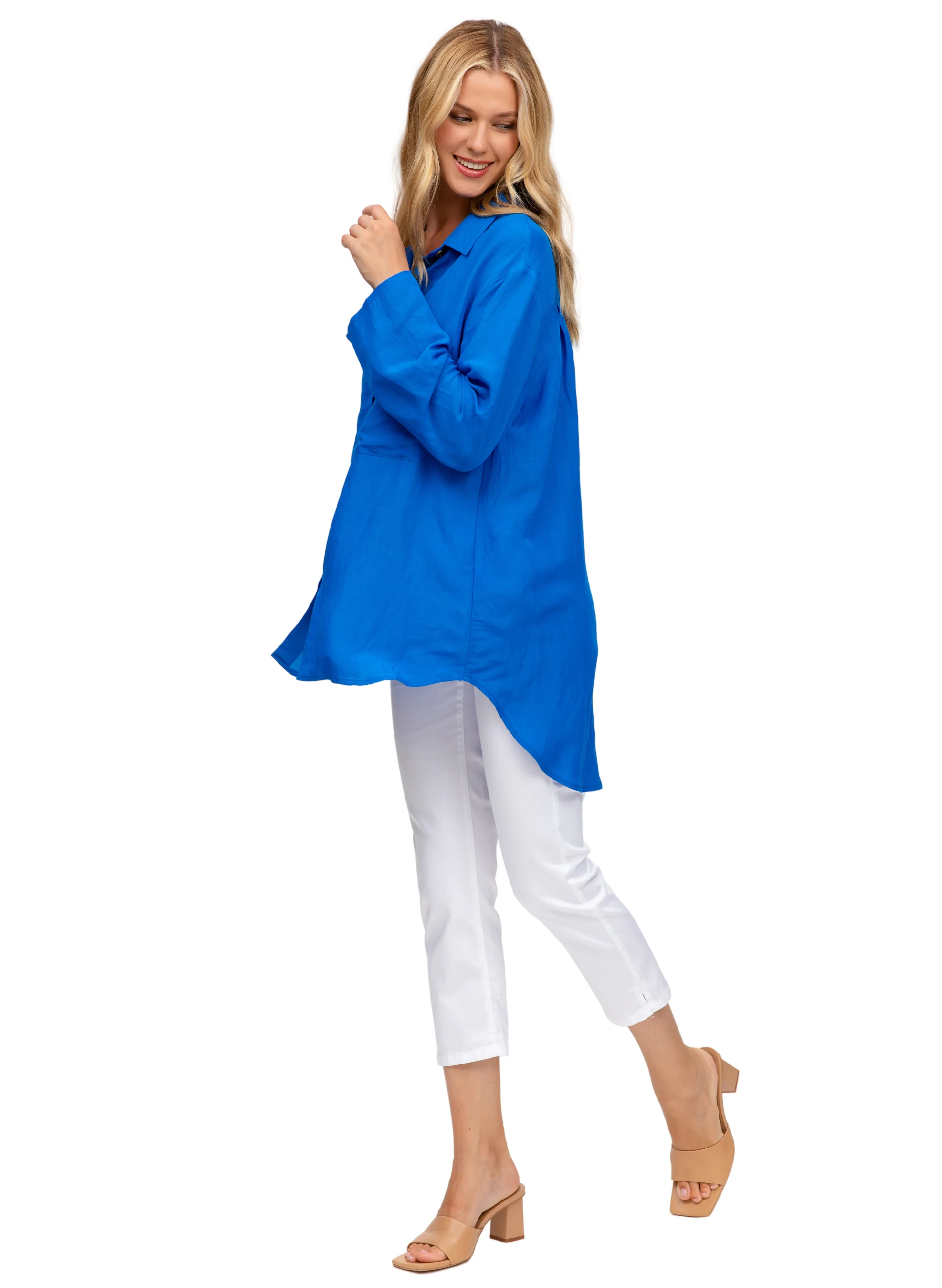 Liza Maternity Shirt - Greek Azure