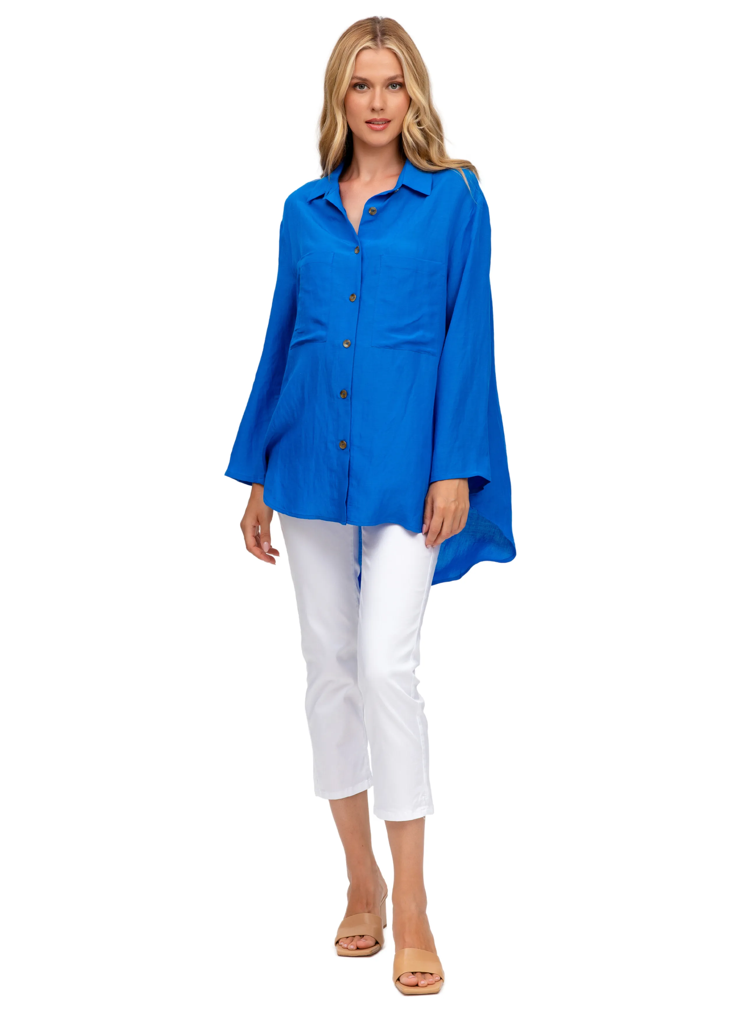 Liza Maternity Shirt - Greek Azure