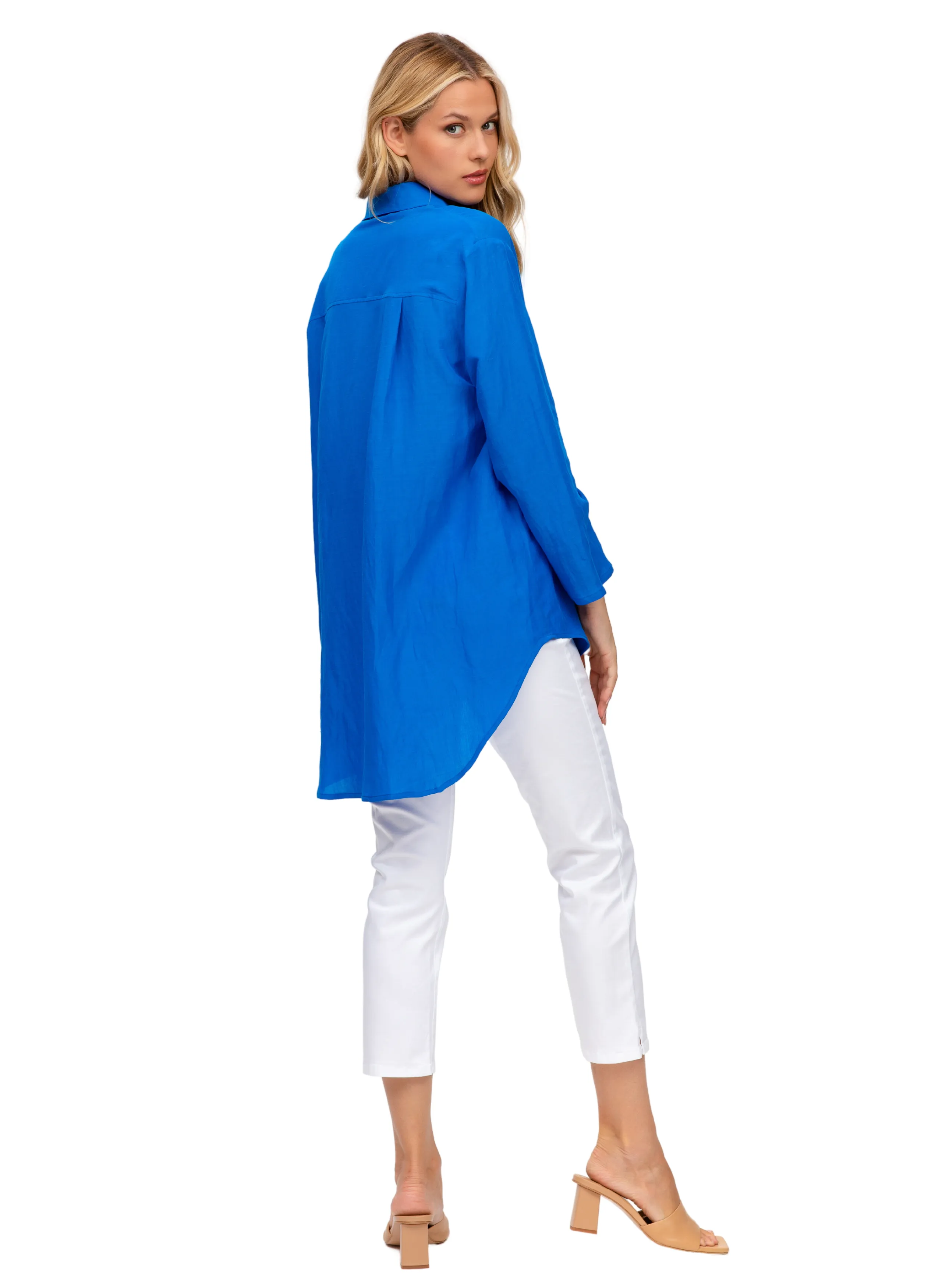 Liza Maternity Shirt - Greek Azure