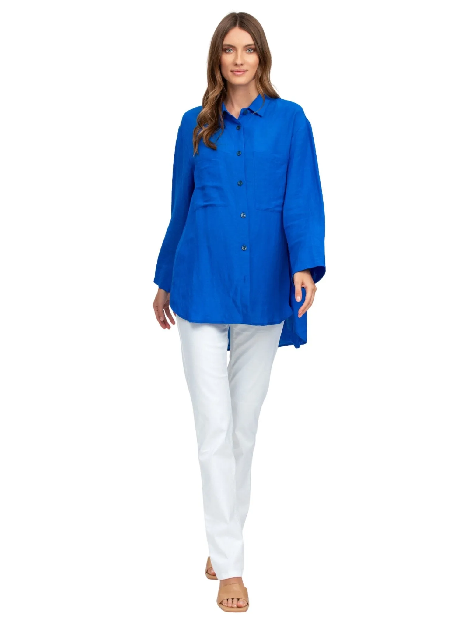 Liza Maternity Shirt - Greek Azure
