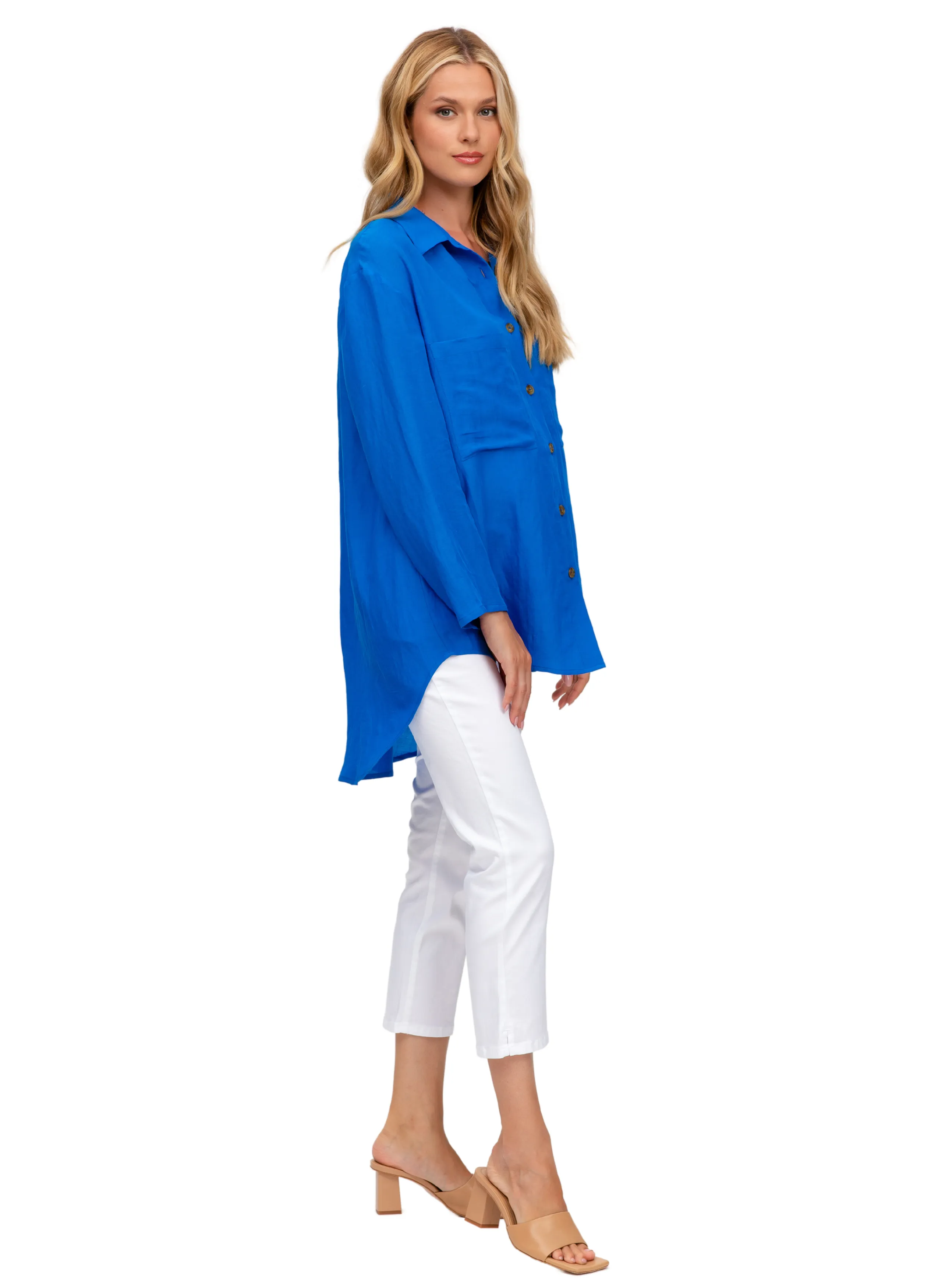 Liza Maternity Shirt - Greek Azure