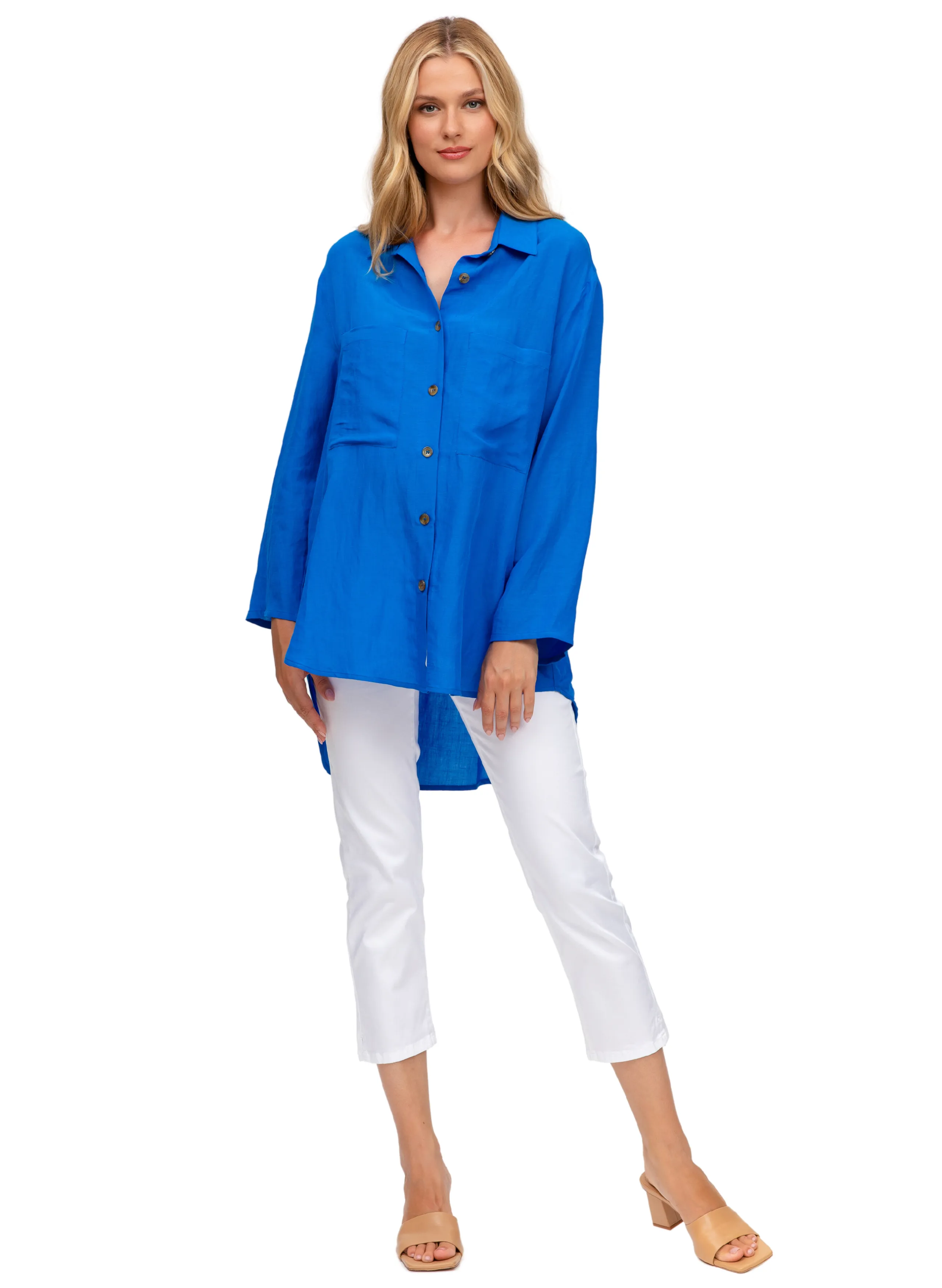 Liza Maternity Shirt - Greek Azure
