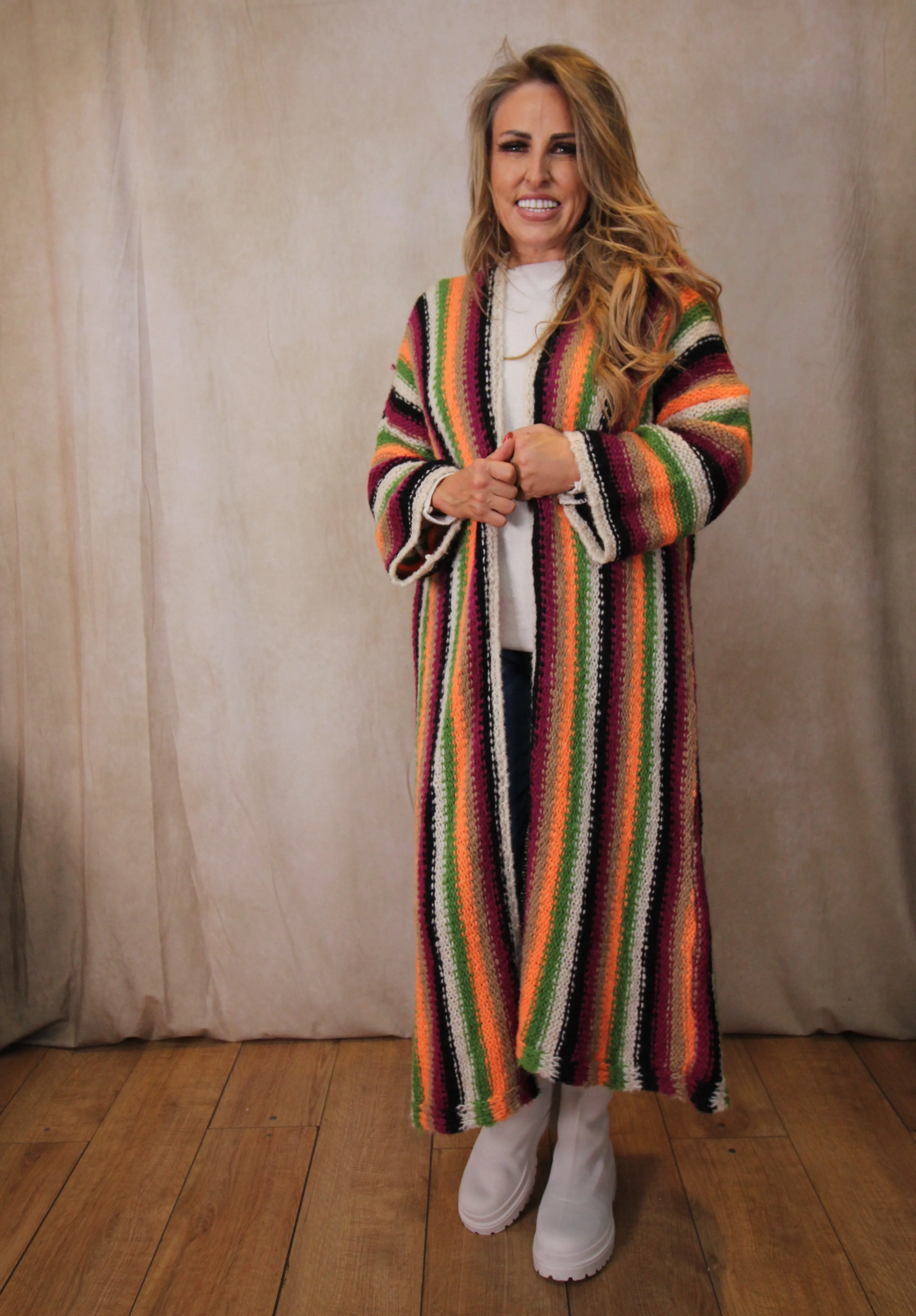 Long Multi-Coloured Cardigan