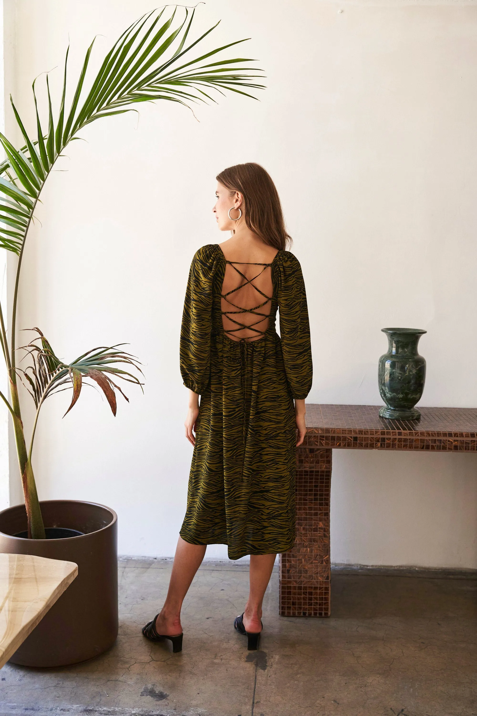 Luca Dress in Hunter Zebra