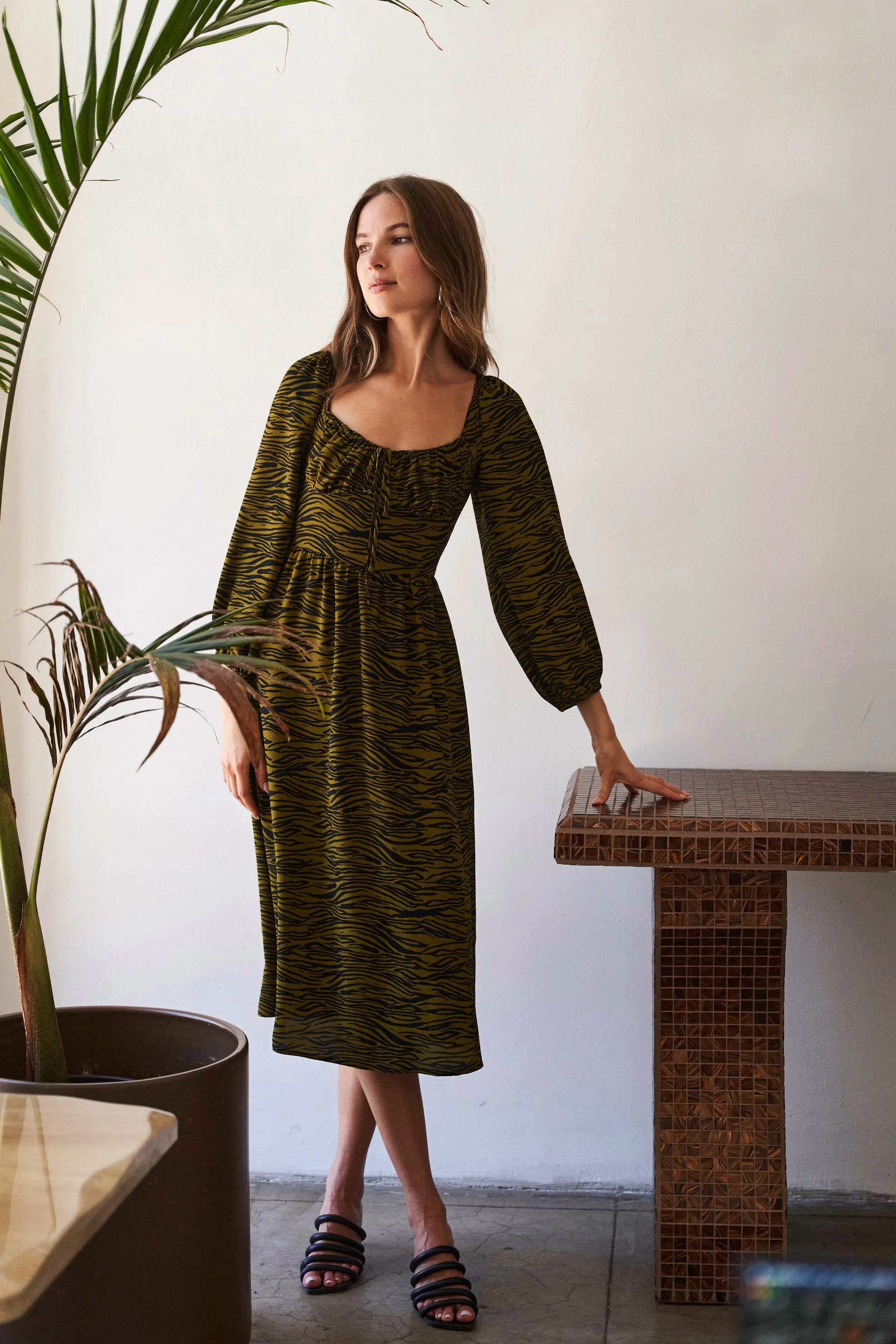 Luca Dress in Hunter Zebra