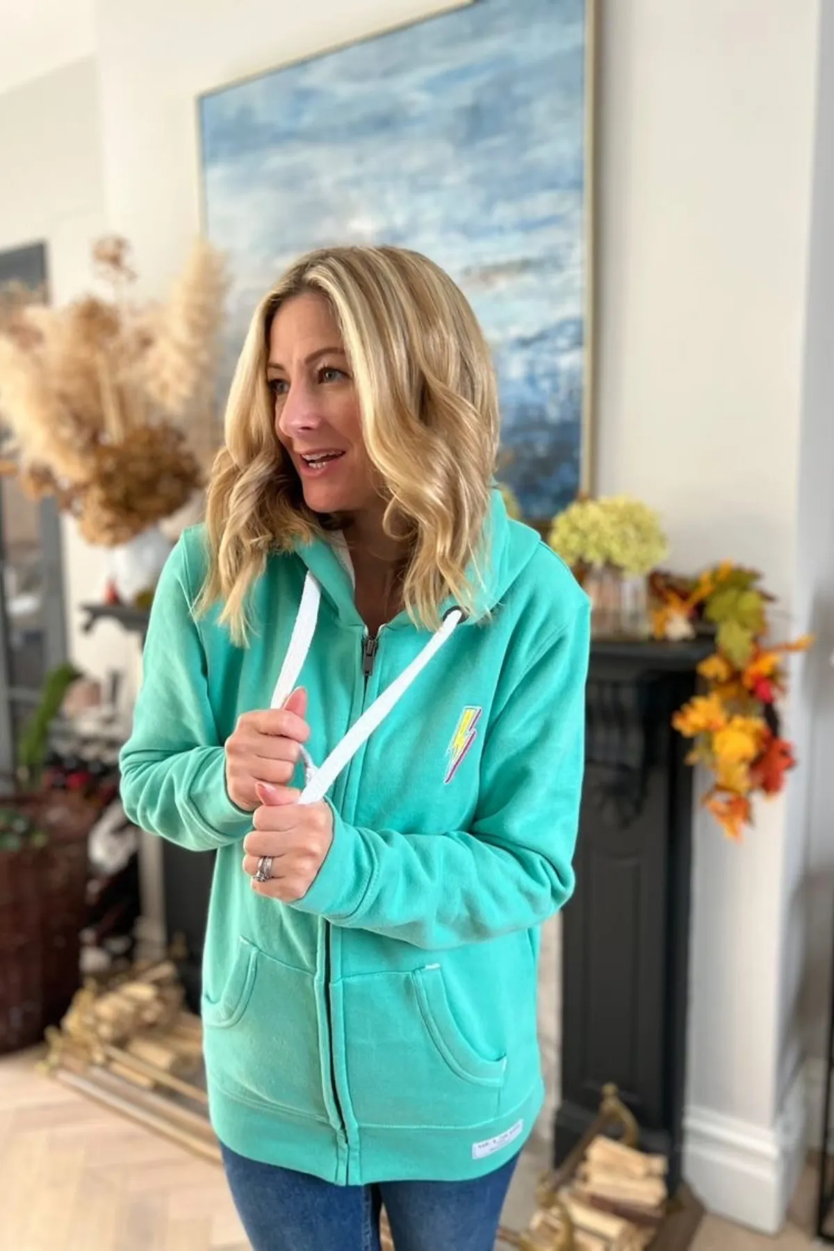 Luxe Lightning Bolt Zip Up Hoodie