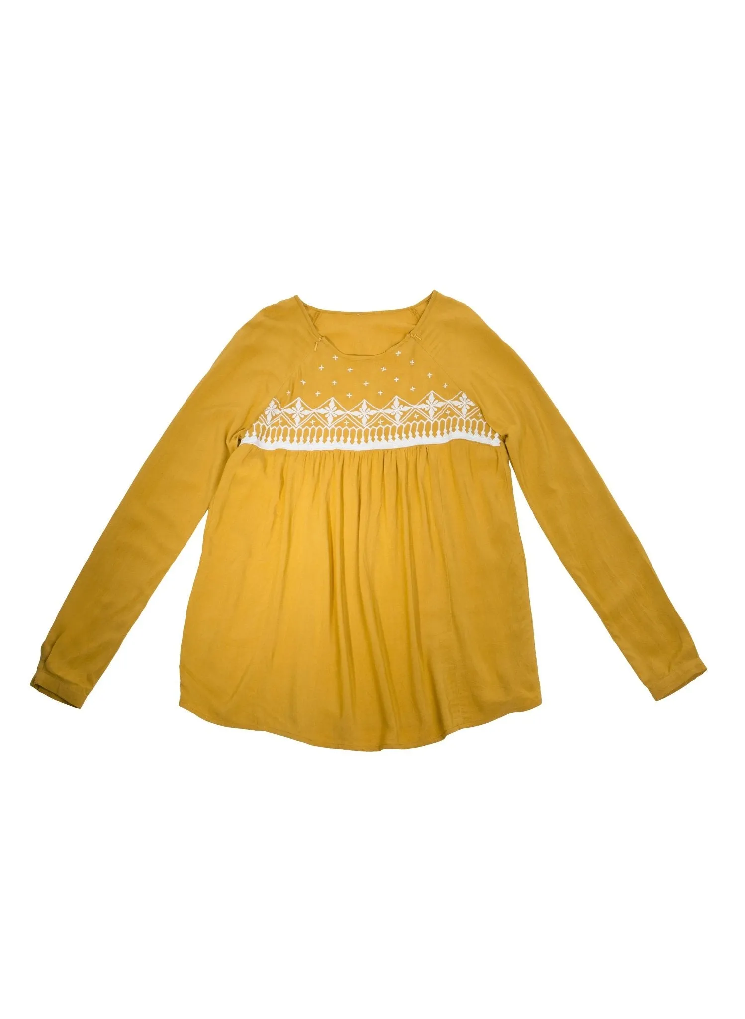 Maternity & Nursing Embroidered Blouse - Mustard