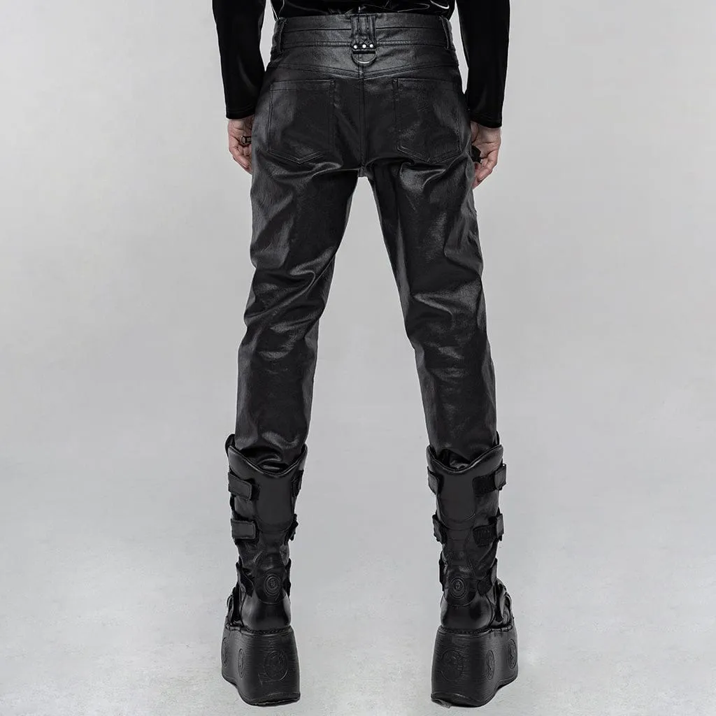 Men's Punk Faux Leather Pants