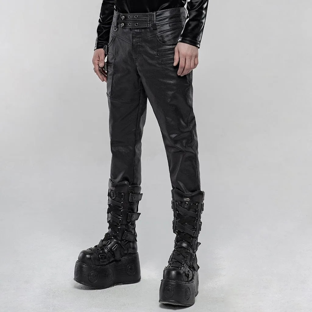 Men's Punk Faux Leather Pants