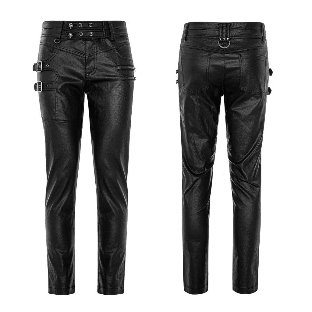 Men's Punk Faux Leather Pants