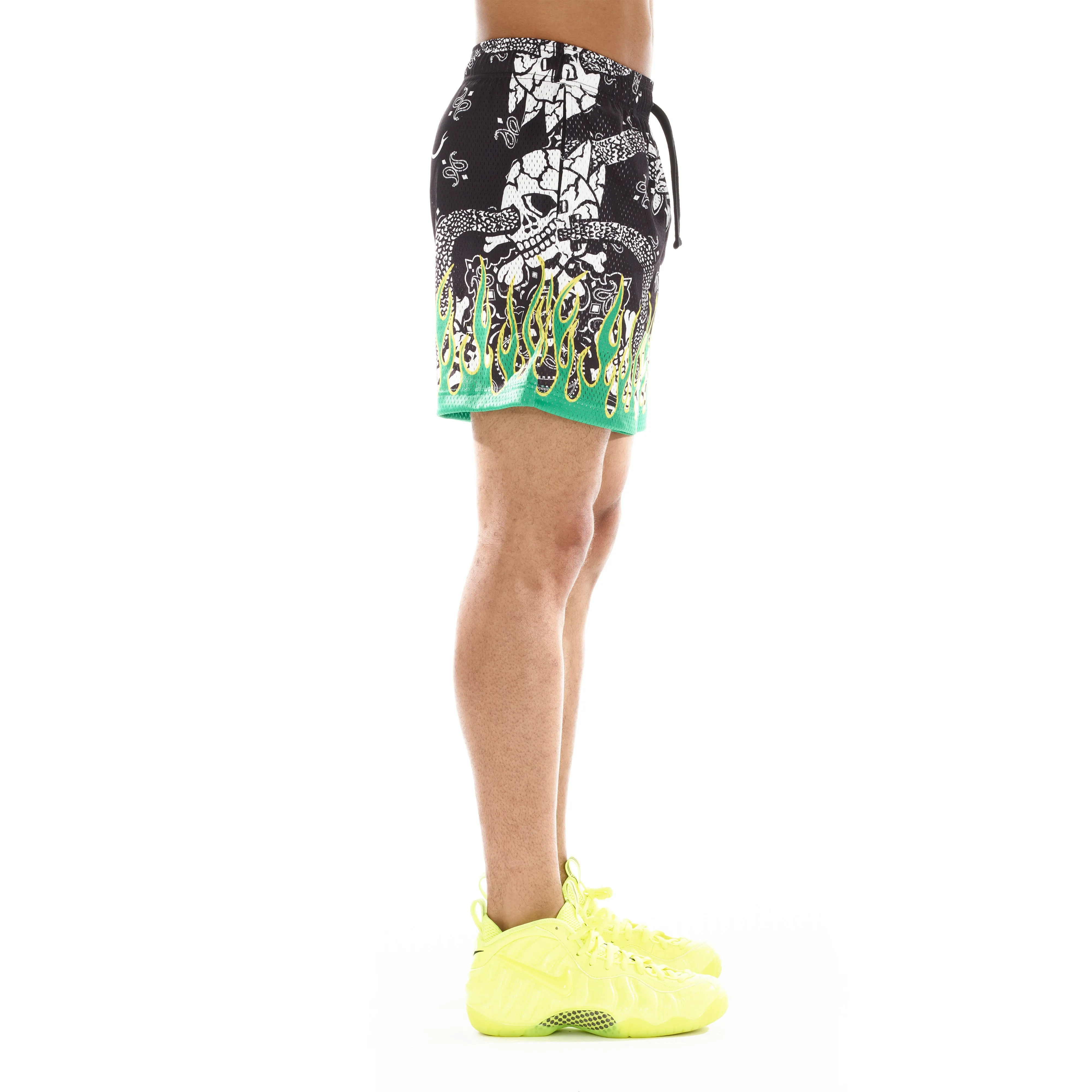 MESH ATHLETIC SHORT IN PAISLEY FLAME